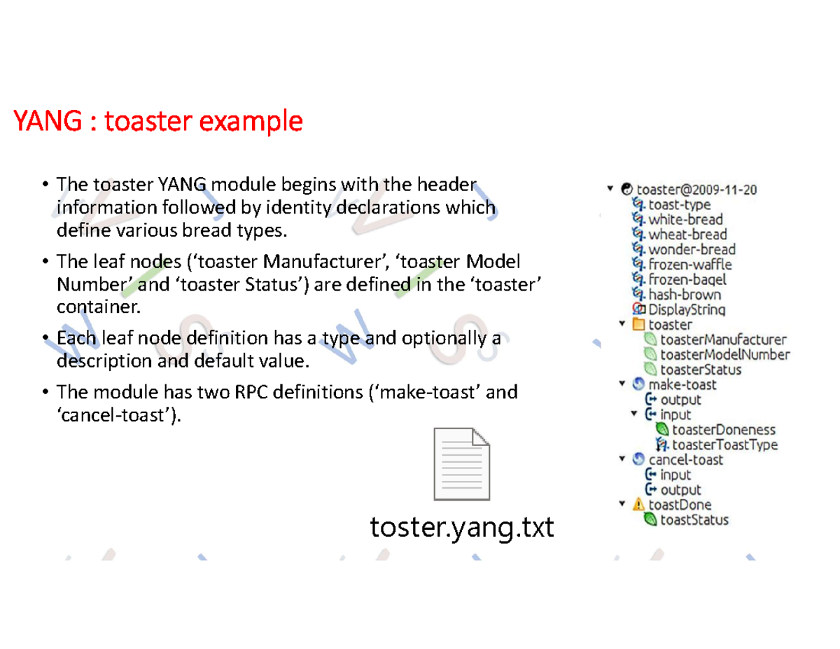 Snd u2 ppt - Sensors and devices pdf - YANG : toaster example toster ...