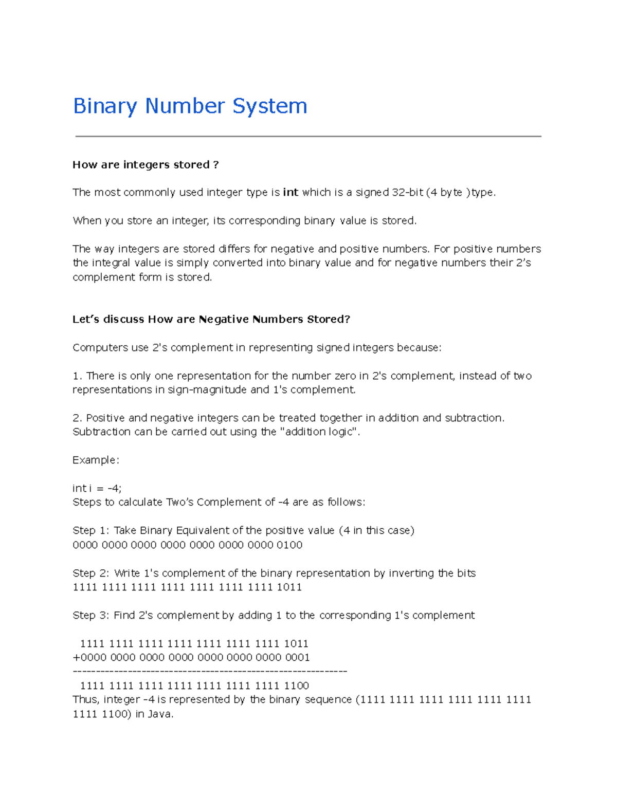 How the data is stored in memory - Binary Number System How are ...