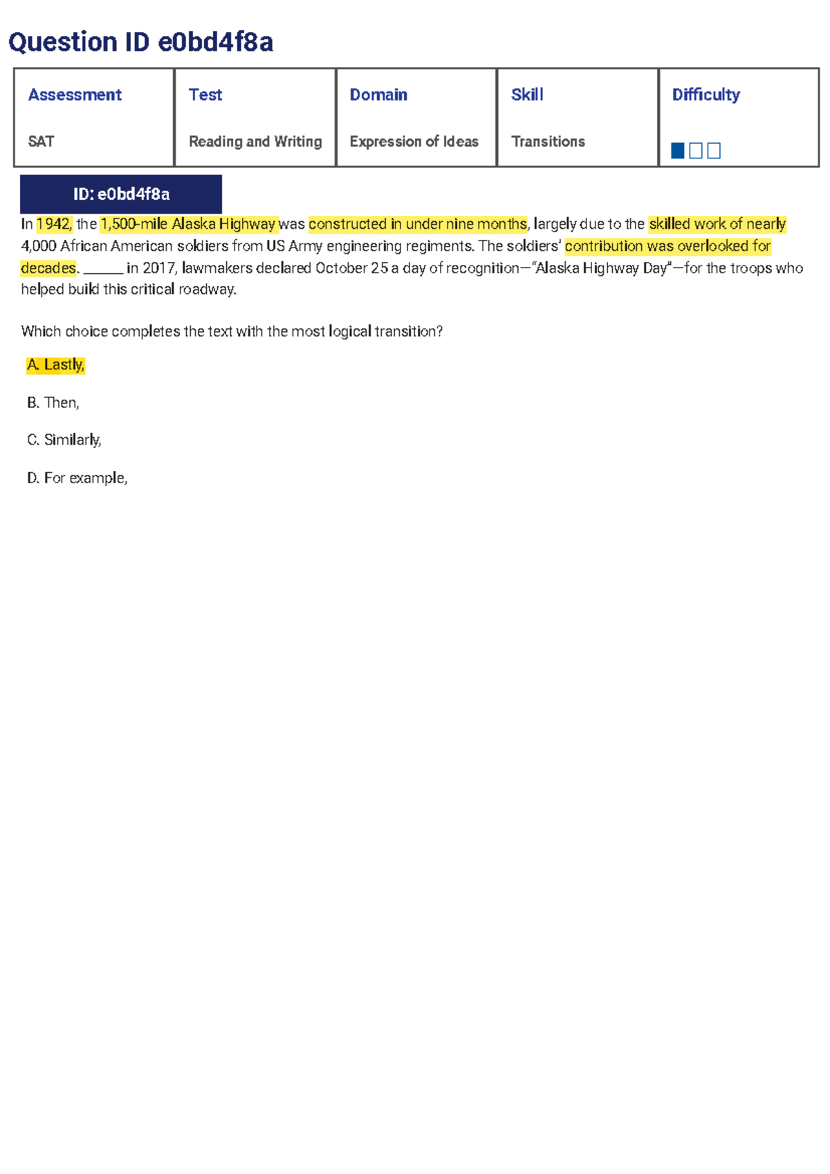 SAT Reading & Writing: Rhetorical Synthesis Assessment Test - Studocu