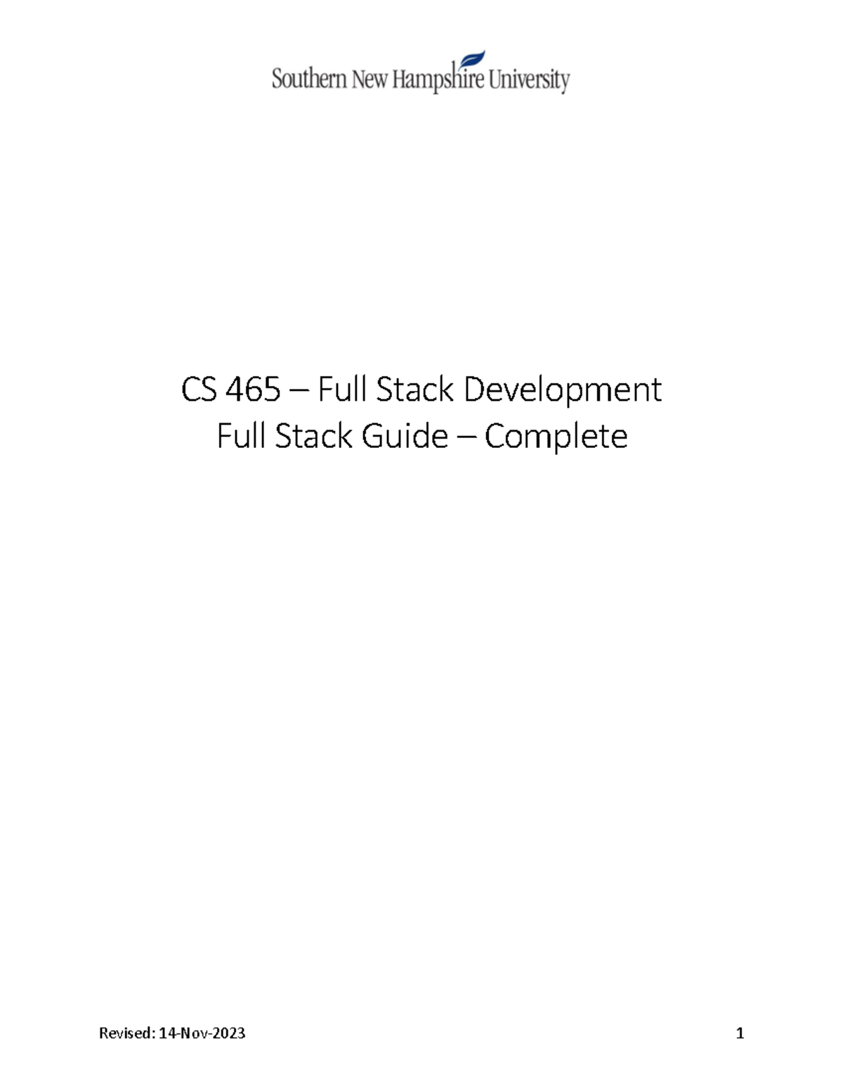 CS 465 Full Stack Development: Comprehensive Guide & Setup - Studocu