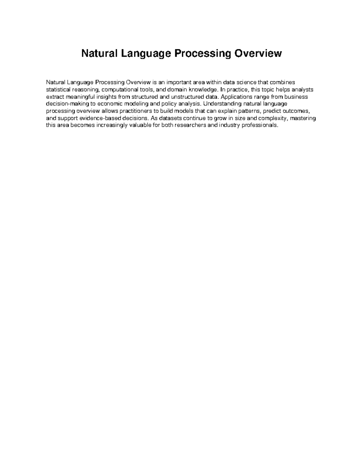 Data science doc 7 - gfgghhb - Natural Language Processing Overview ...