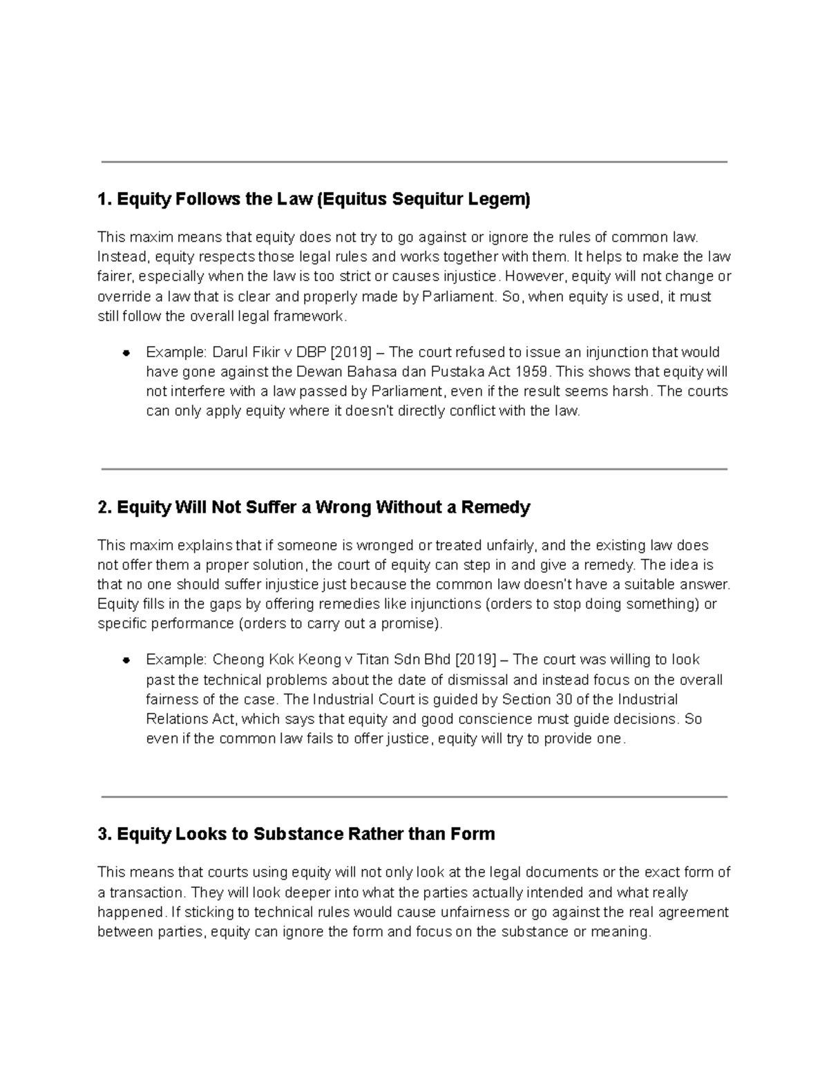 Equity Maxims Explained: Key Principles and Case Studies (LAW101) - Studocu