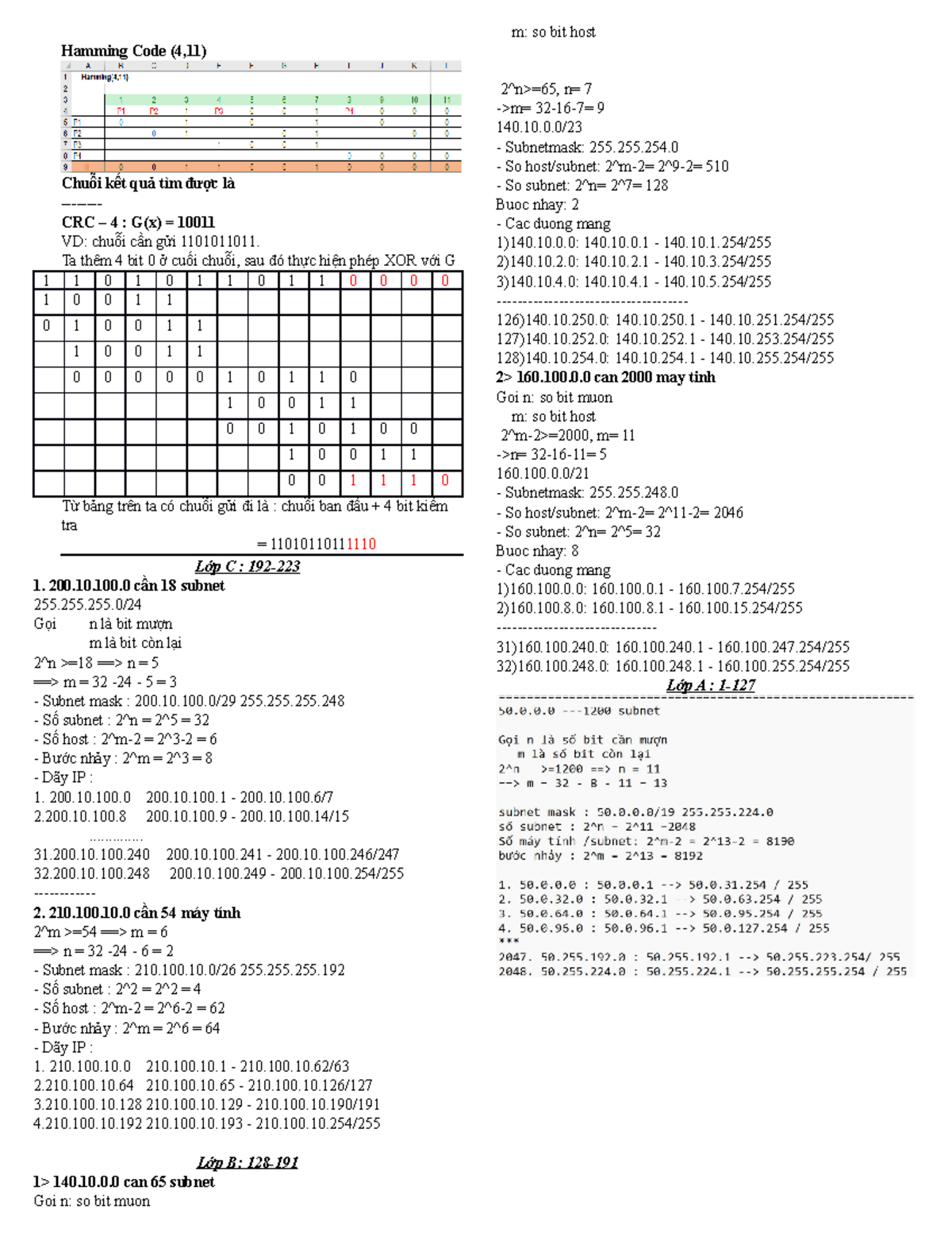 Doc1 - qưew - Hamming Code (4,11) **Chuỗi kết quả tìm được là CRC – 4 ...