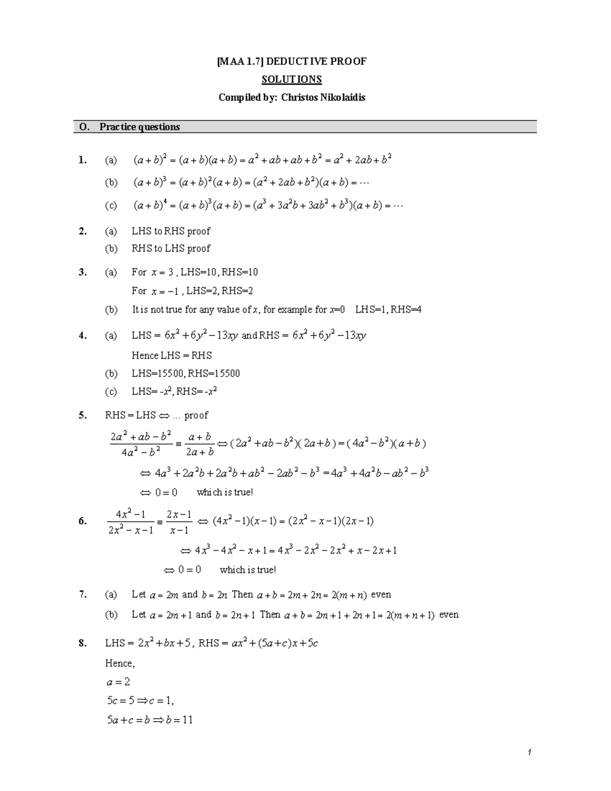 [MAA 1.7] Deductive Proof Solutions: Practice Questions & Solutions ...