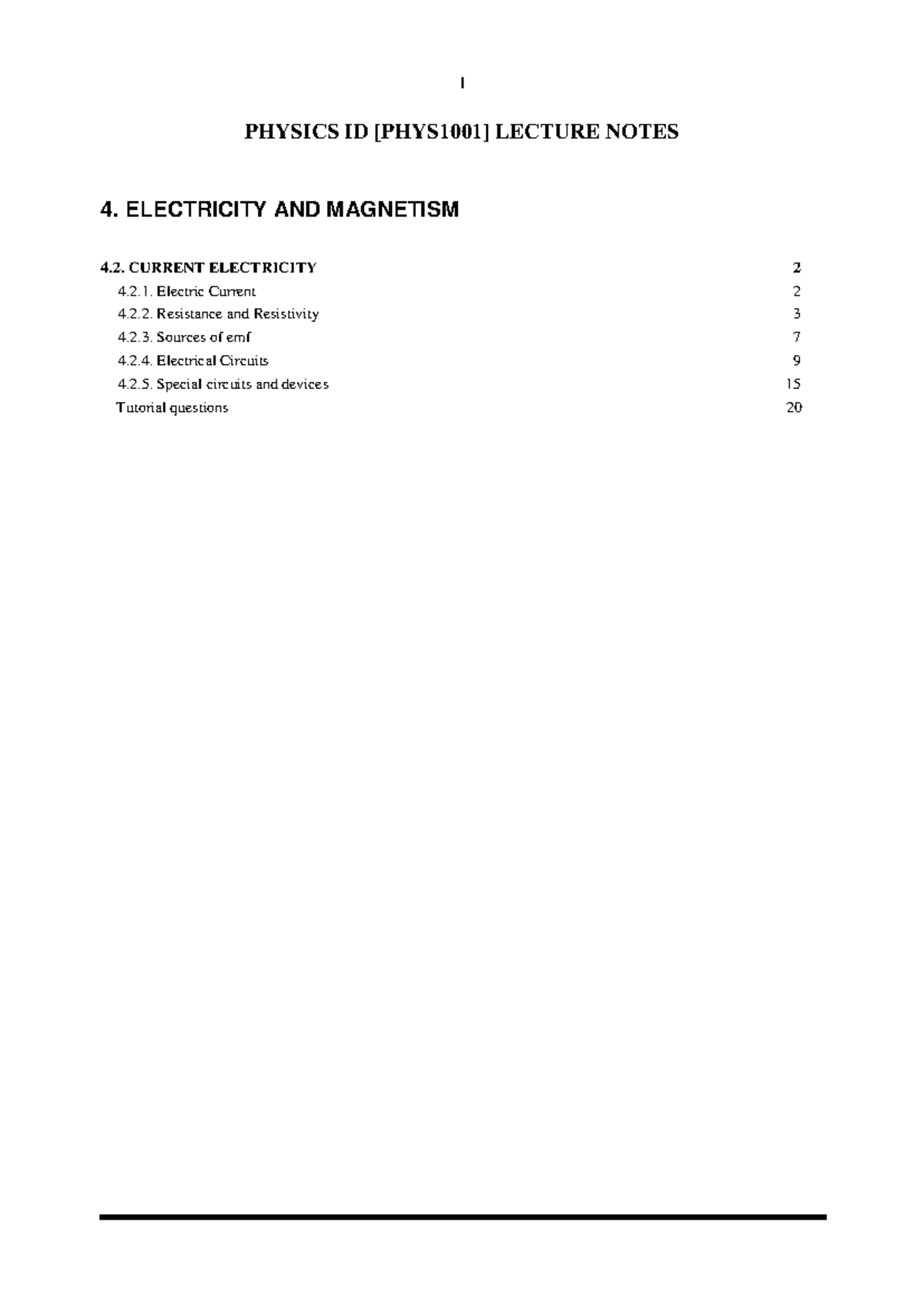 PHYSICS ID LECTURE NOTES: CURRENT ELECTRICITY (4.2) - Studocu