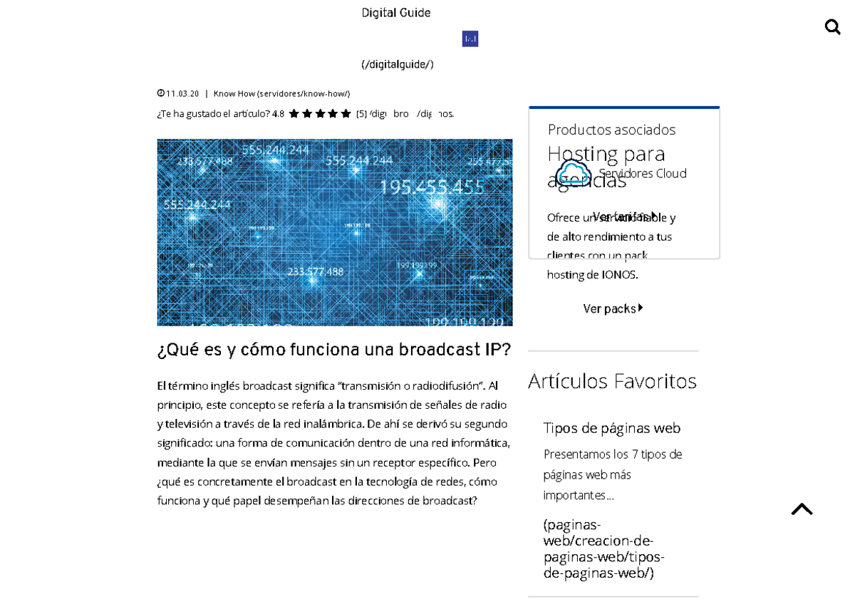 Broadcast IP Todo sobre las direcciones de broadcast - Ionos - 11.03 ...