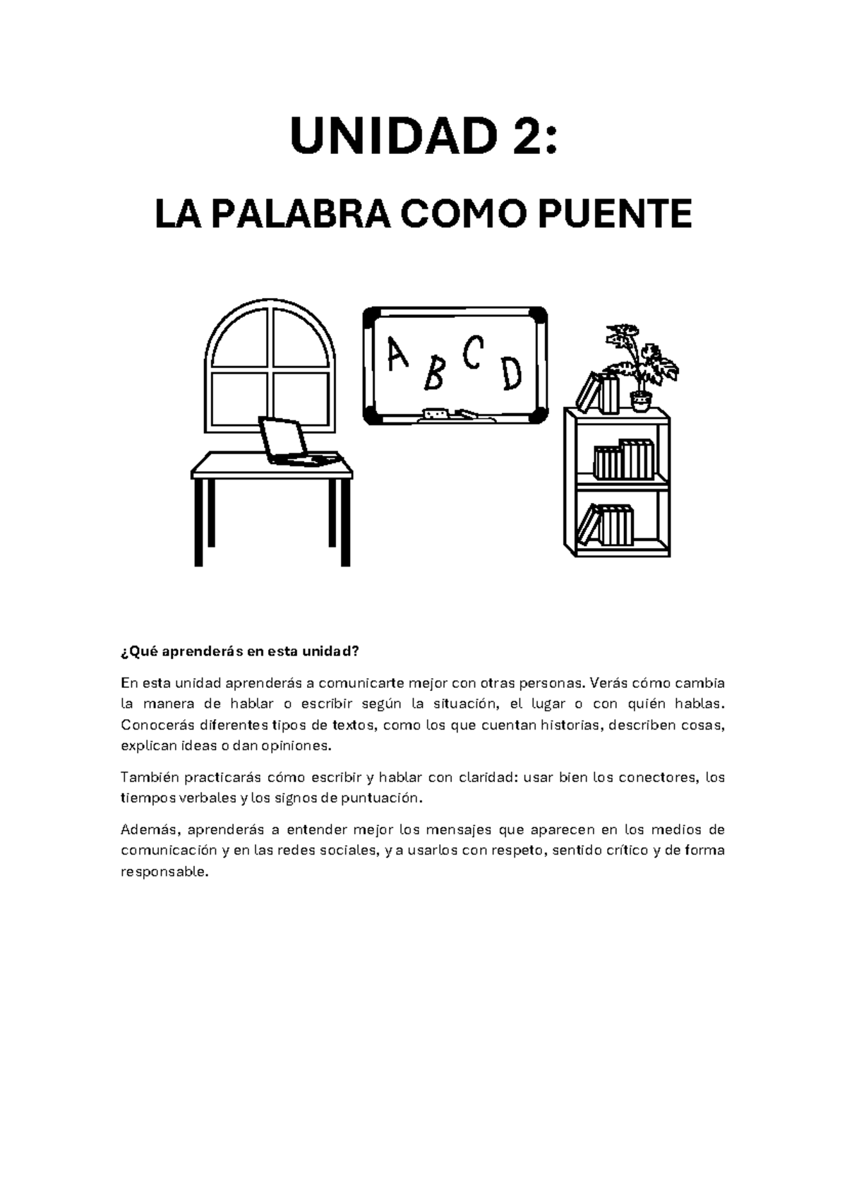 UNIDAD 2: LA PALABRA COMO PUENTE - Lengua Castellana y Literatura CEPA ...