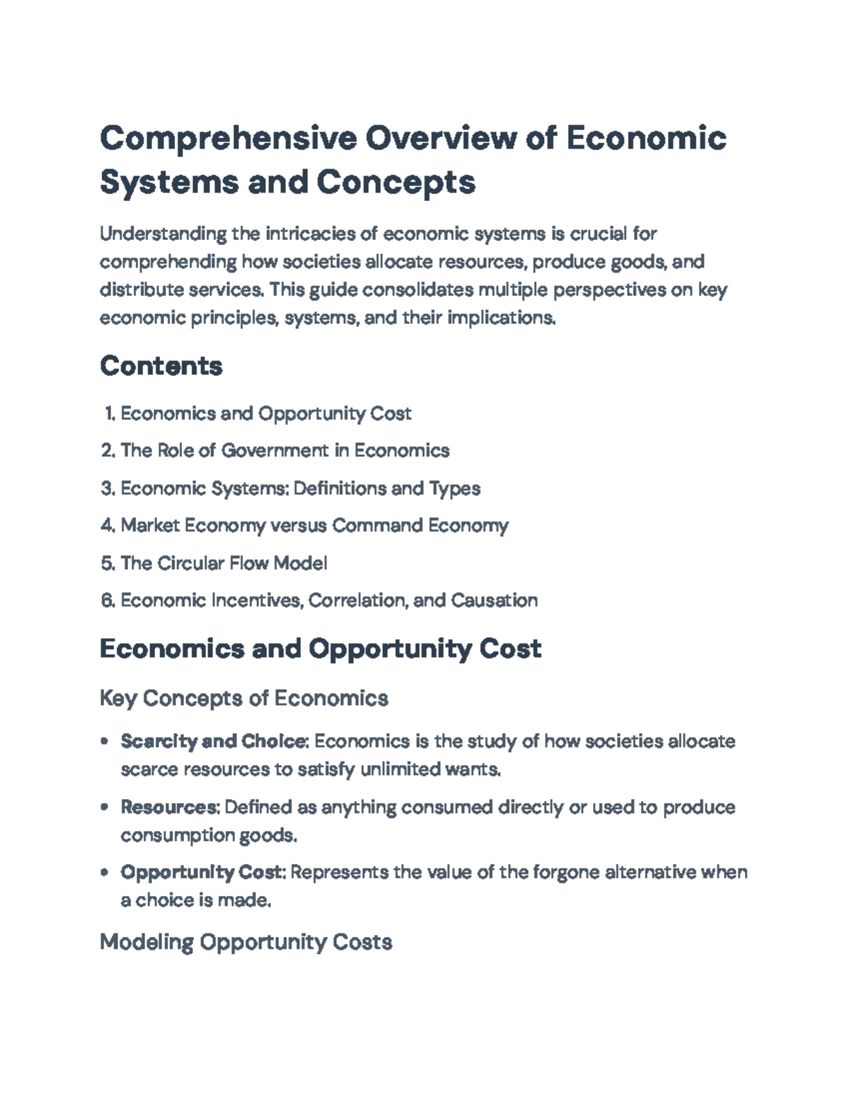 ECON 101: Comprehensive Guide to Economic Systems & Principles - Studocu