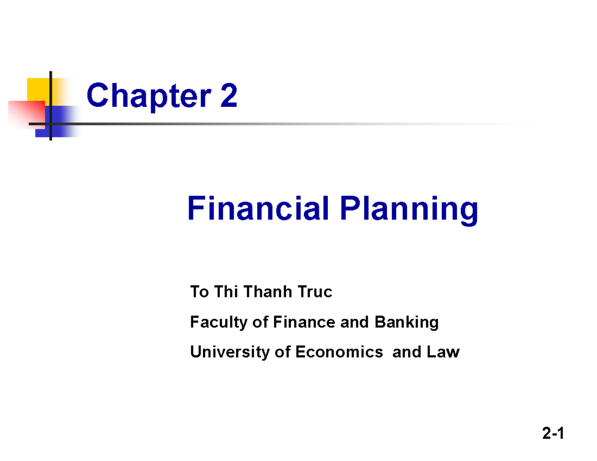 Chapter 2 Financial Planning and Forecasting Version 2 - Chapter 2 ...
