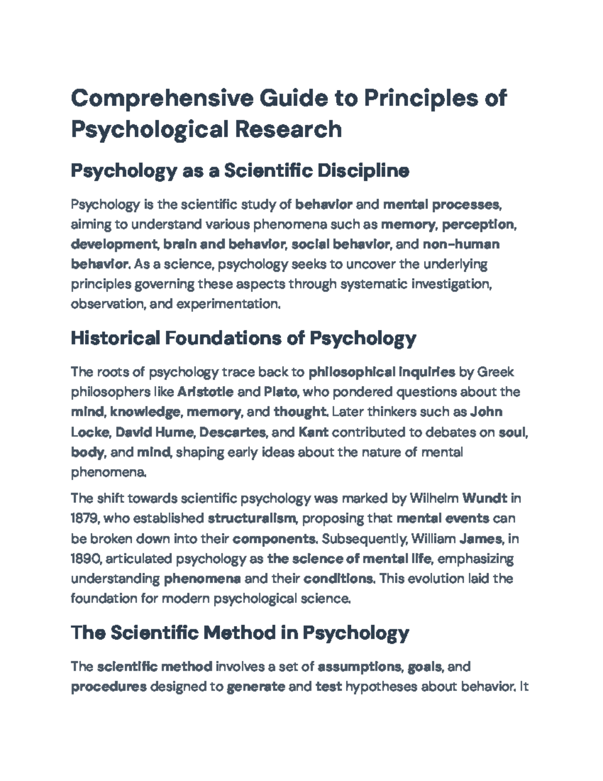 Comprehensive Guide to PSY 101: Principles of Psychological Research ...