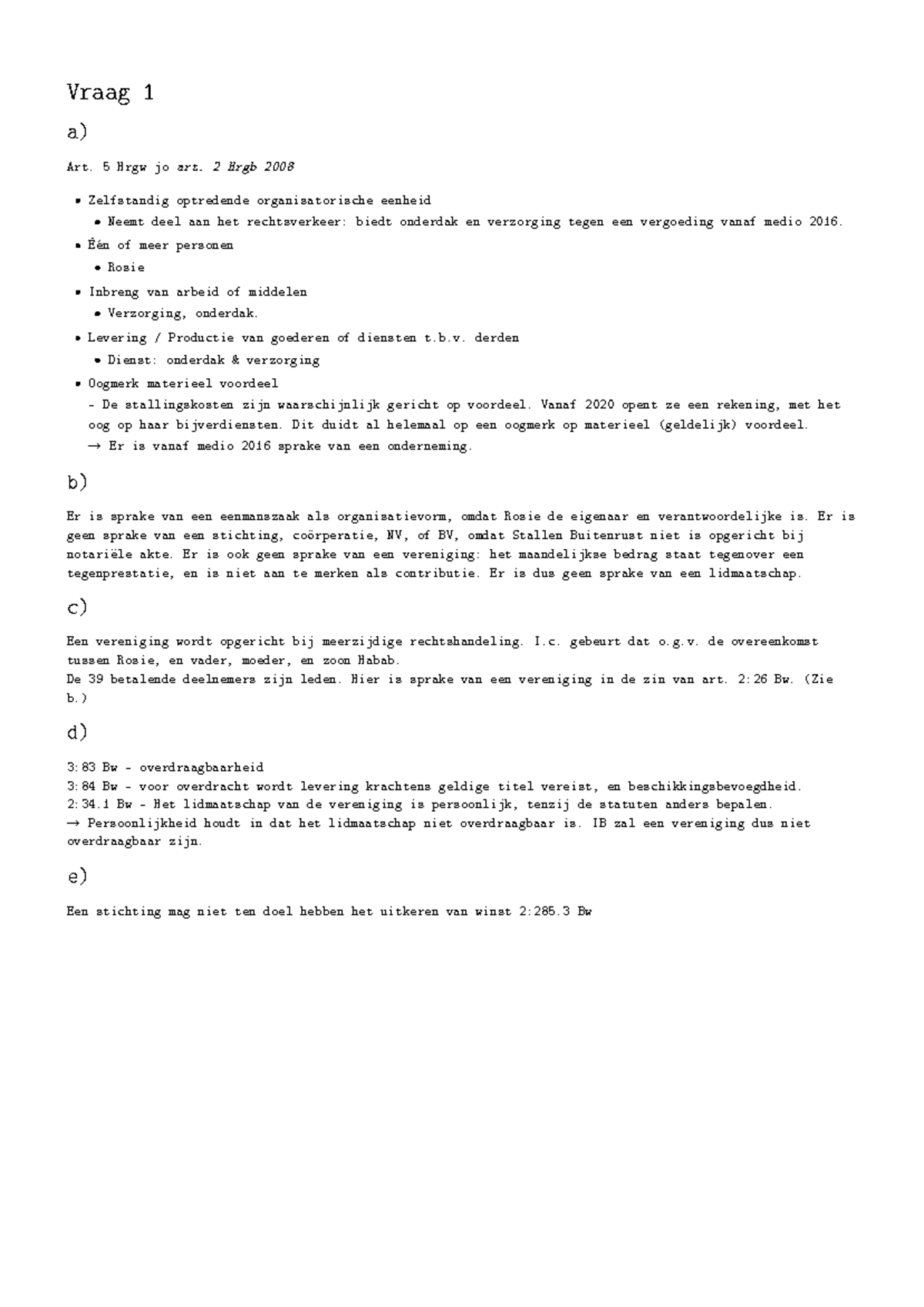 Hrgw Art. 5 & Hrgb 2008: Analyse van Organisatievormen en Lidmaatschap ...