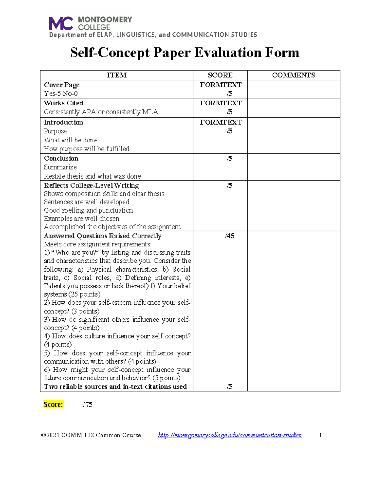 Self Concept Paper Eval Form New(1)d - Department of ELAP, LINGUISTICS ...