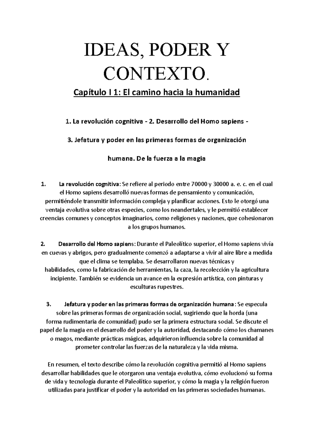 IDEAS, PODER Y CONTEXTO: Resumen del Capítulo I al XVI - Studocu