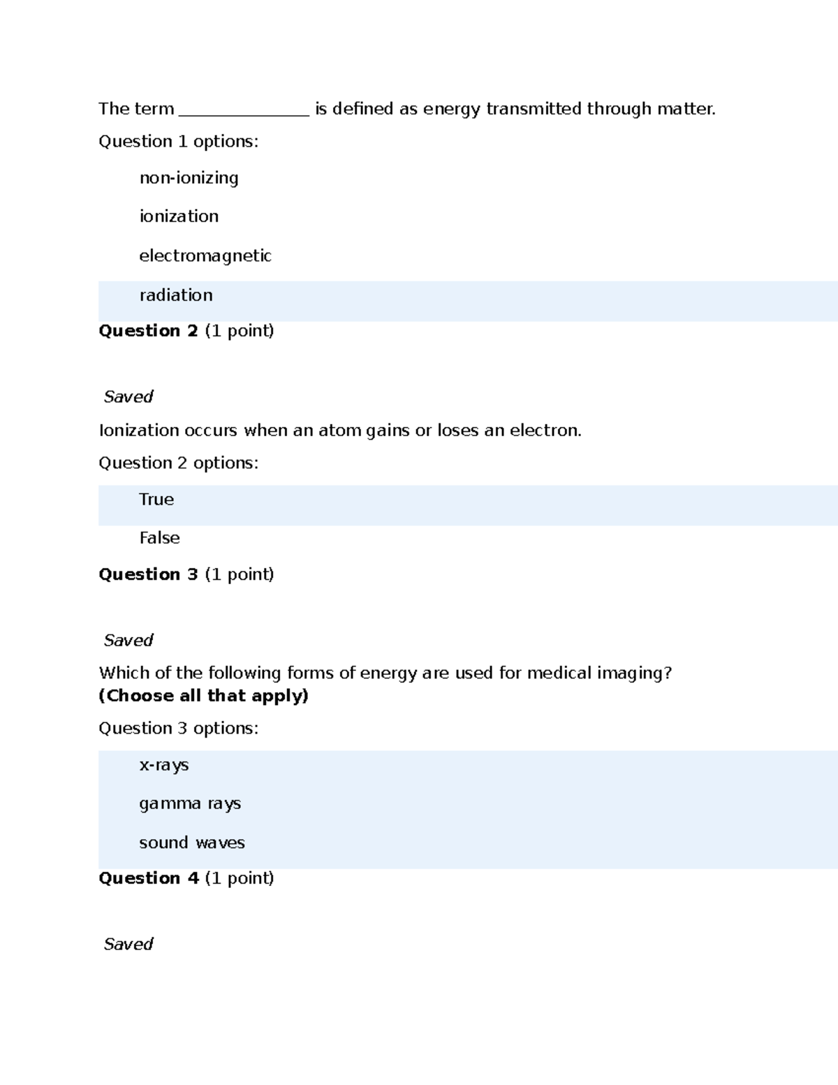 RTE1000 Intro to Radiologic Technology: Key Concepts & Quiz Questions ...