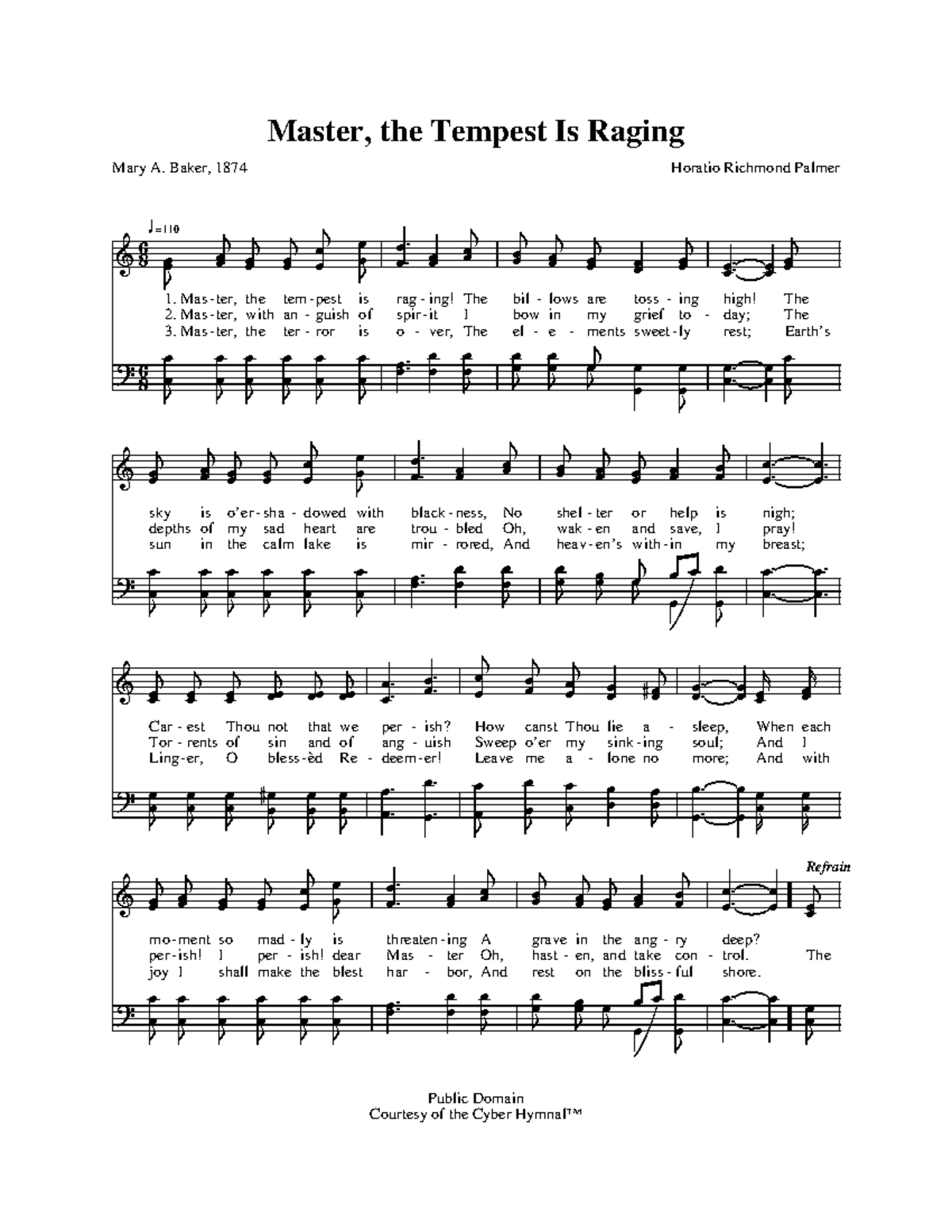 Master, the Tempest Is Raging: Hymn Analysis and Notes - Studocu
