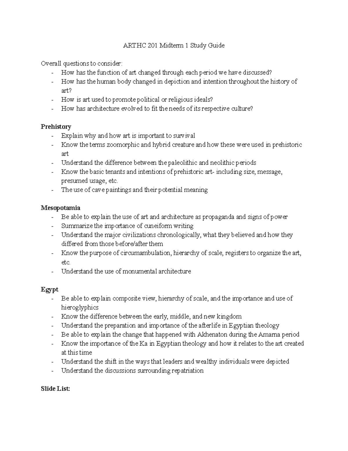 ARTHC 201 Midterm 1 Study Guide: Key Concepts in Art History - Studocu