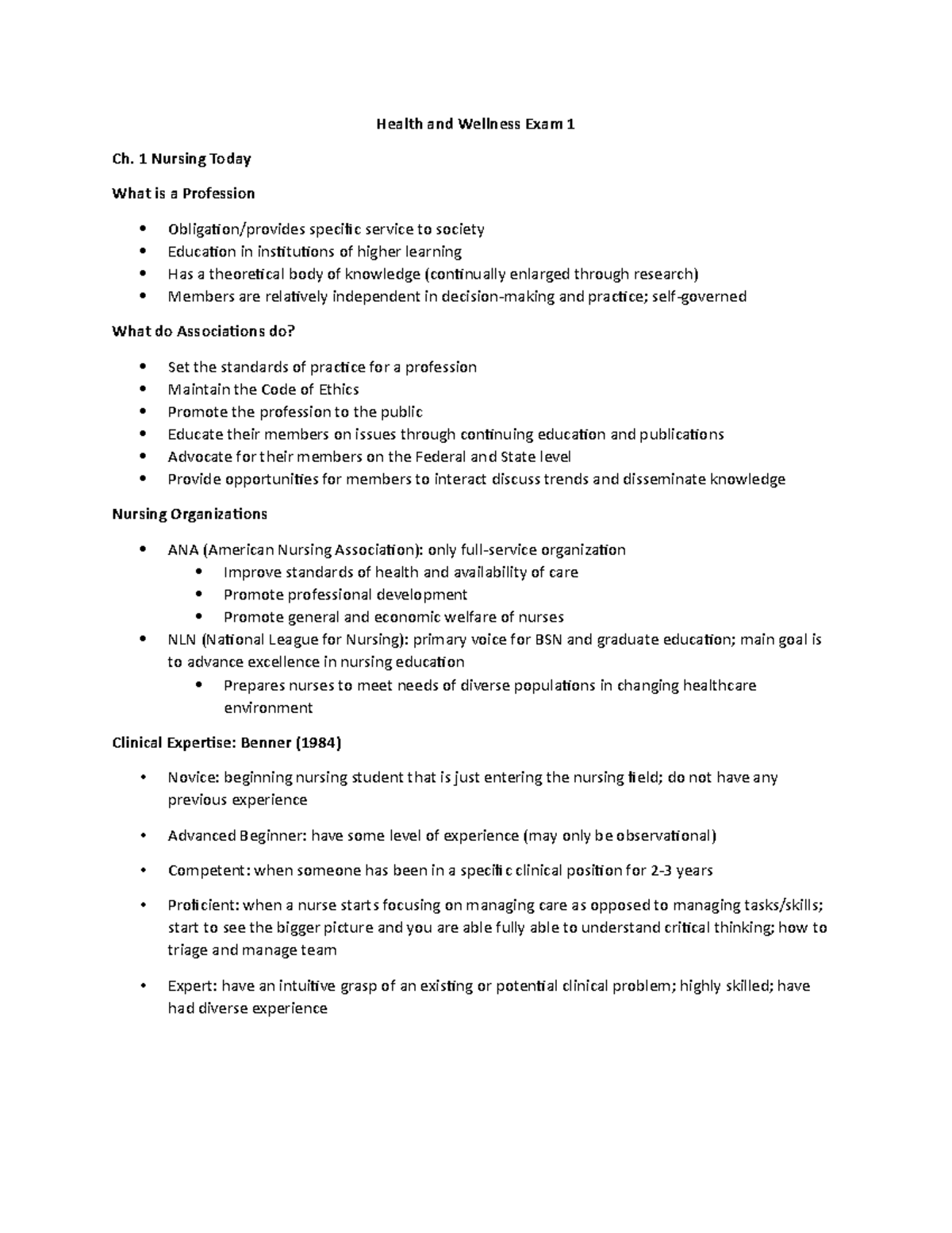 Health & Wellness Exam 1 Study Guide: Key Concepts & Theories - Studocu