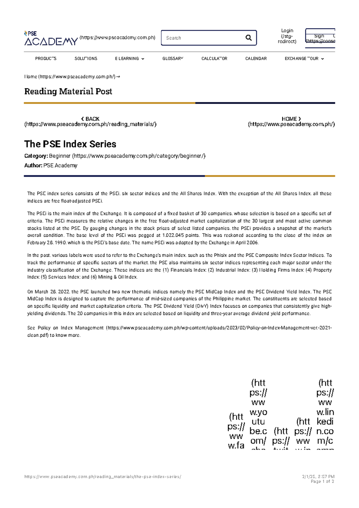 The PSE Index Series: Insights on Market Dynamics and Structure - Studocu