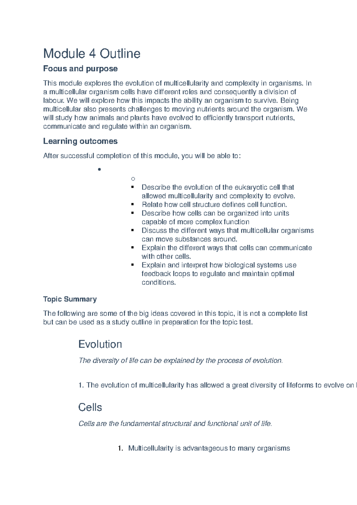 Module 4 Outline - Lecture notes 19-20 - Modul e 4 Outl ine Focus and ...