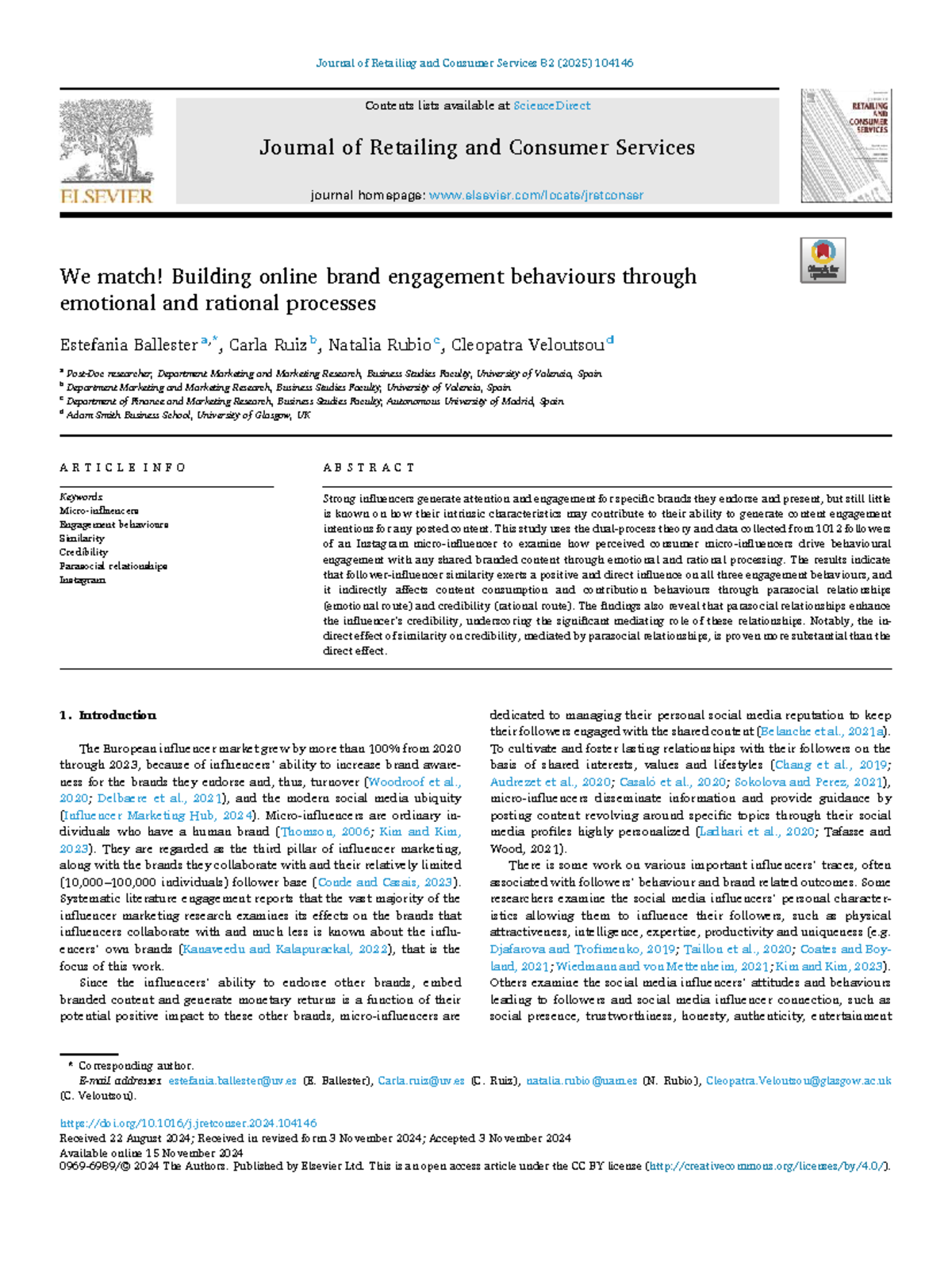 Building Online Brand Engagement: Emotional vs. Rational Processes in ...