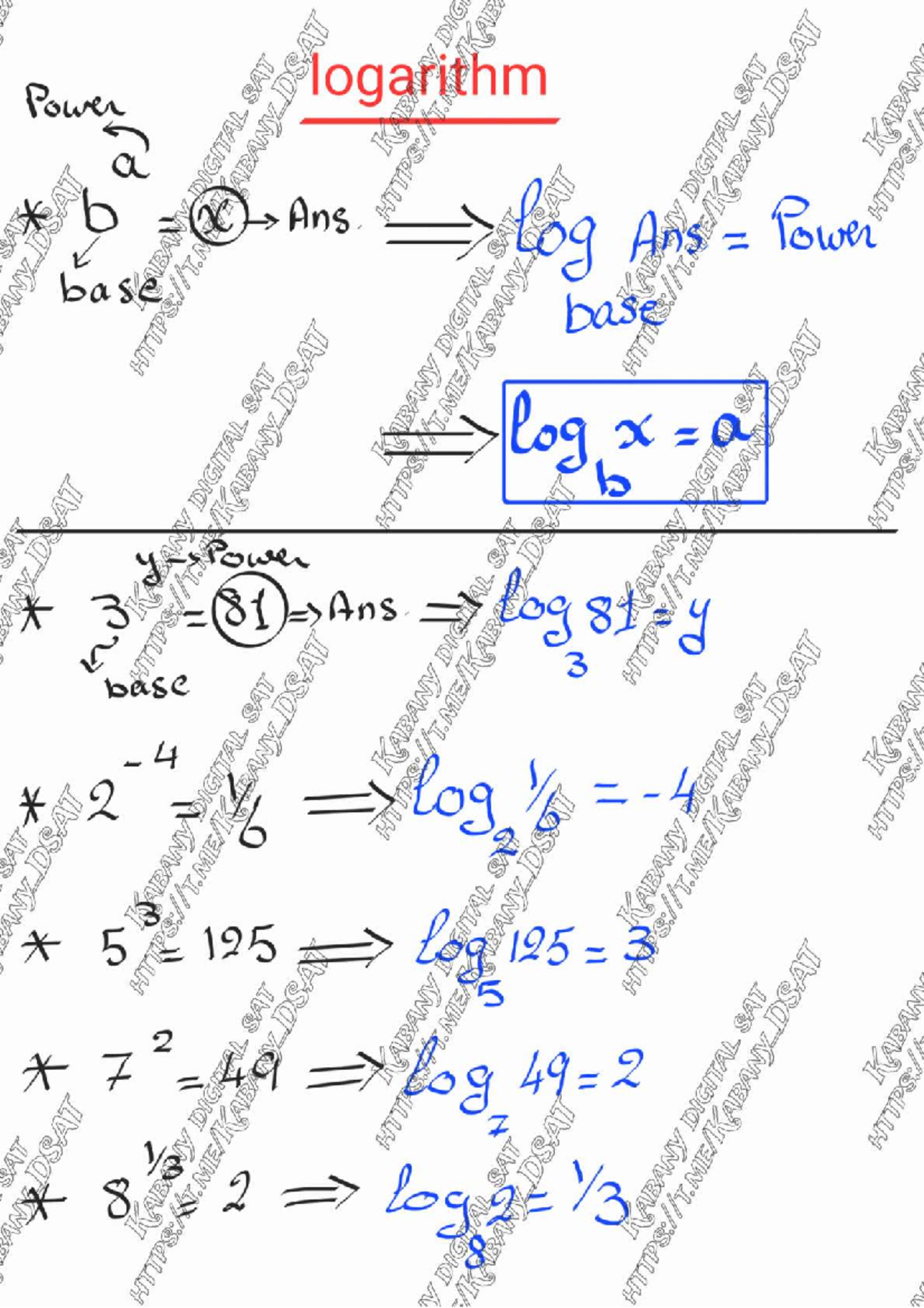Logarithm Notes and Problems - Course Code: OKO - Studocu