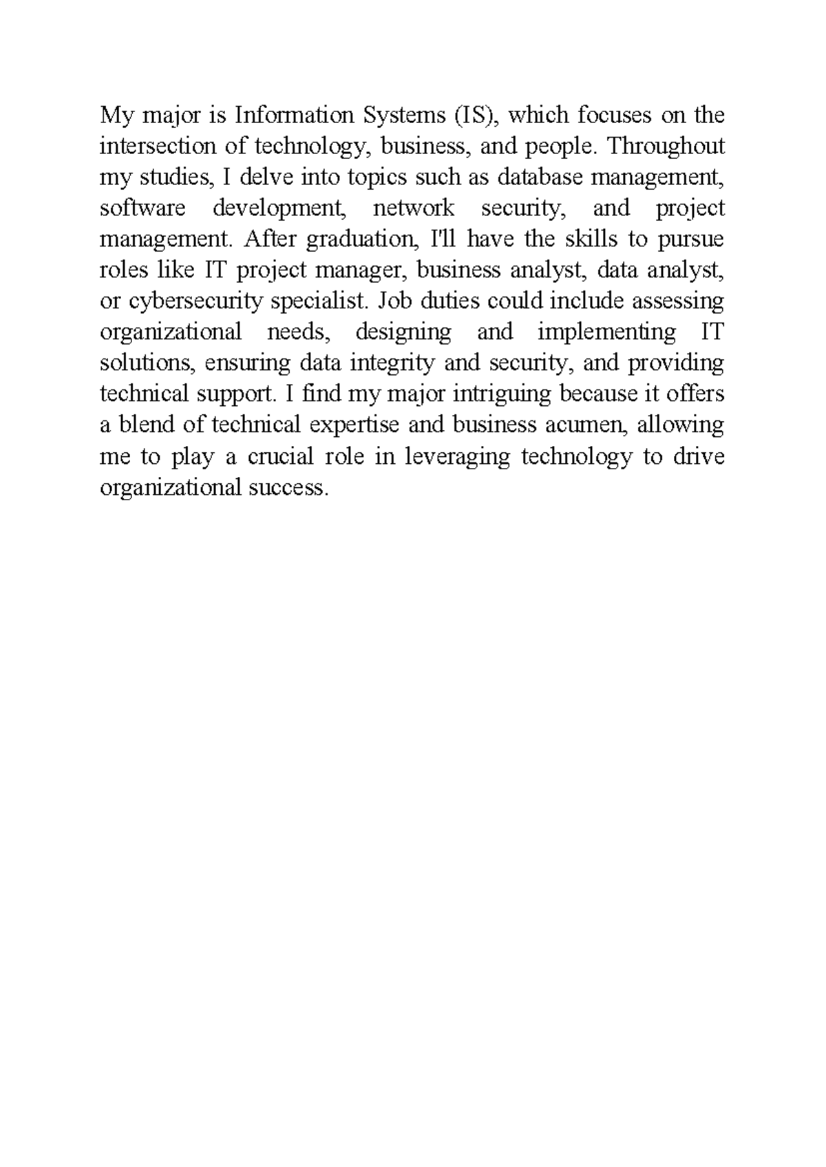 IS Writing Unit 1: Exploring the Intersection of Tech & Business - Studocu
