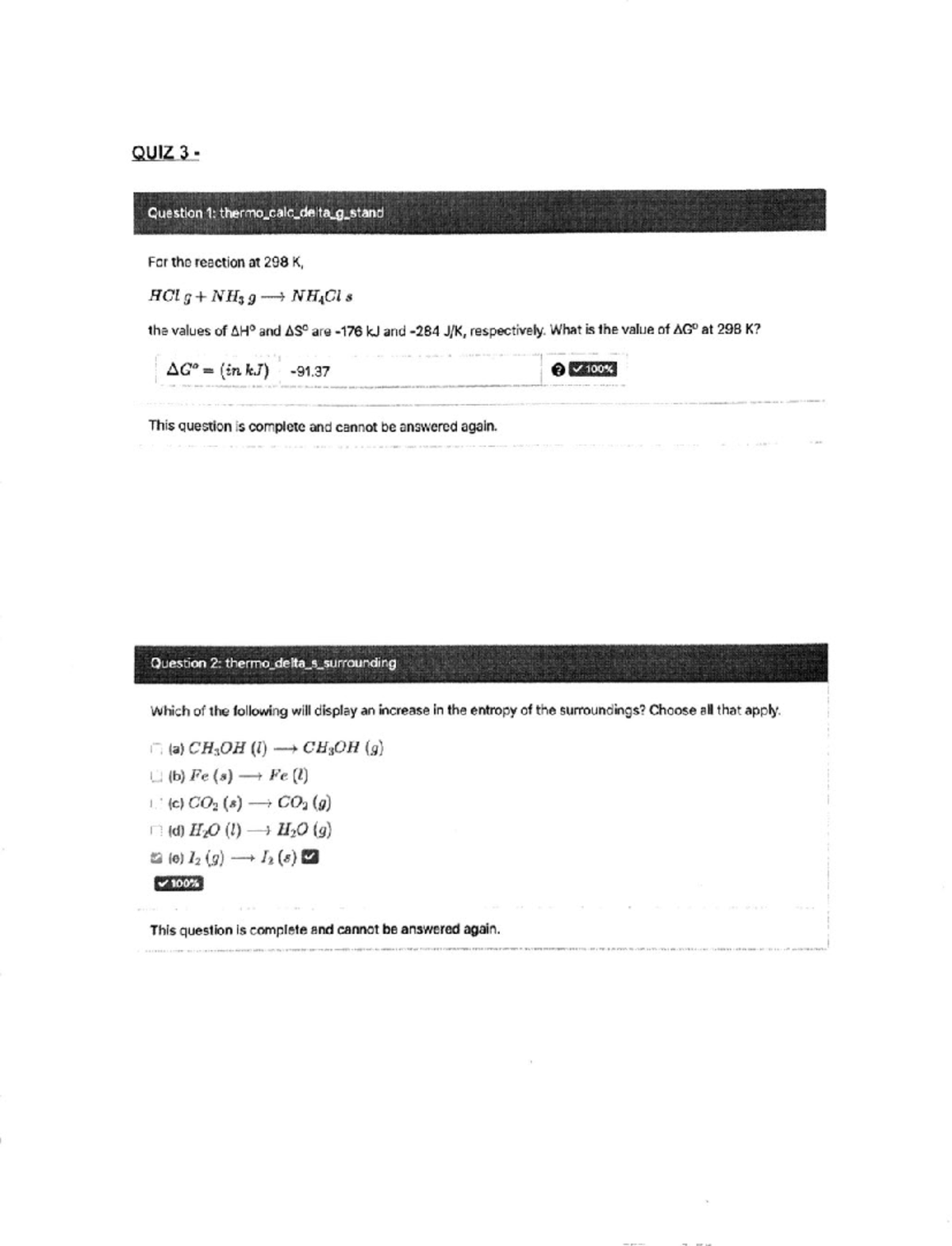 Chem 104 - Quiz 3 Review Questions and Key Concepts - Studocu