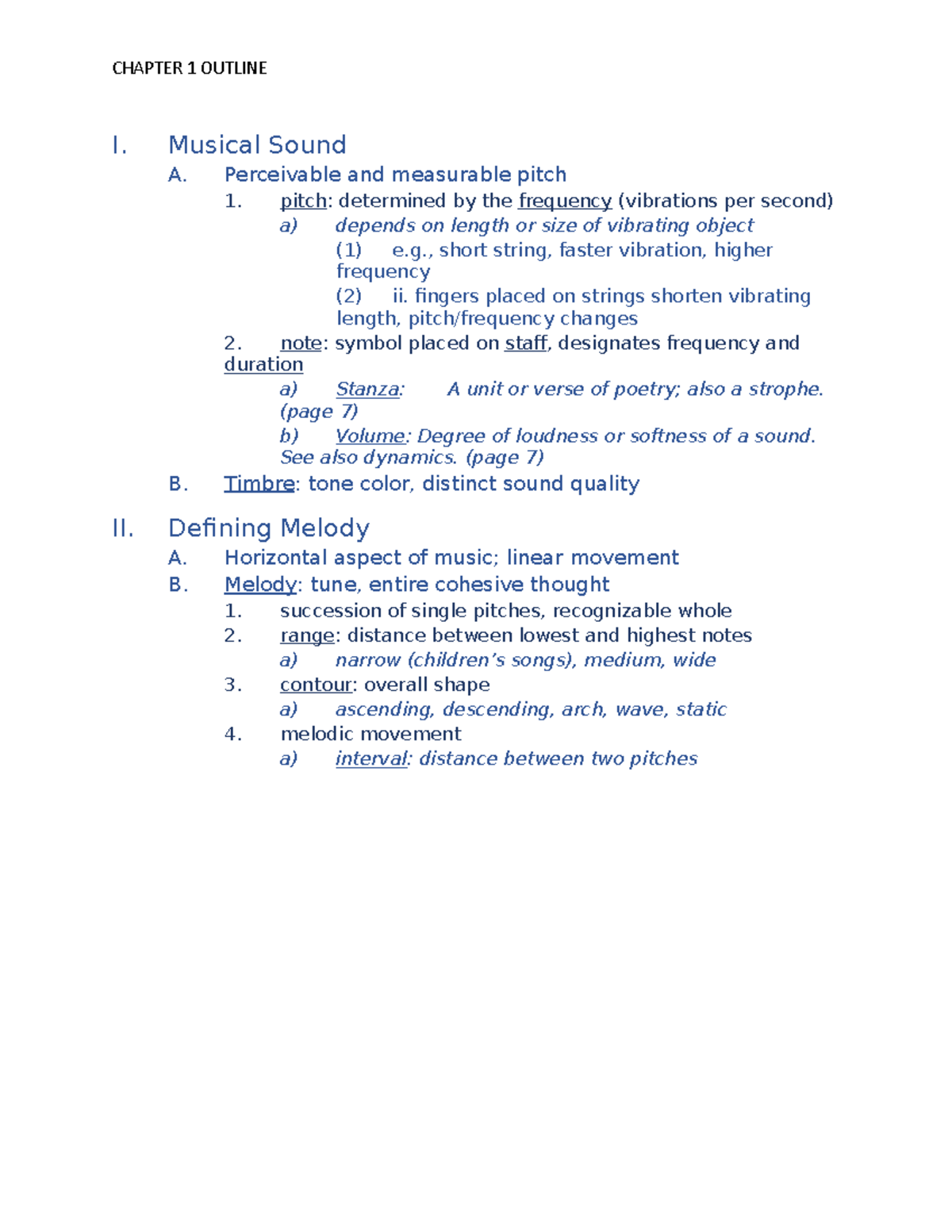 Music Theory 101: Chapter 1 Notes & Quizzes Overview - Studocu