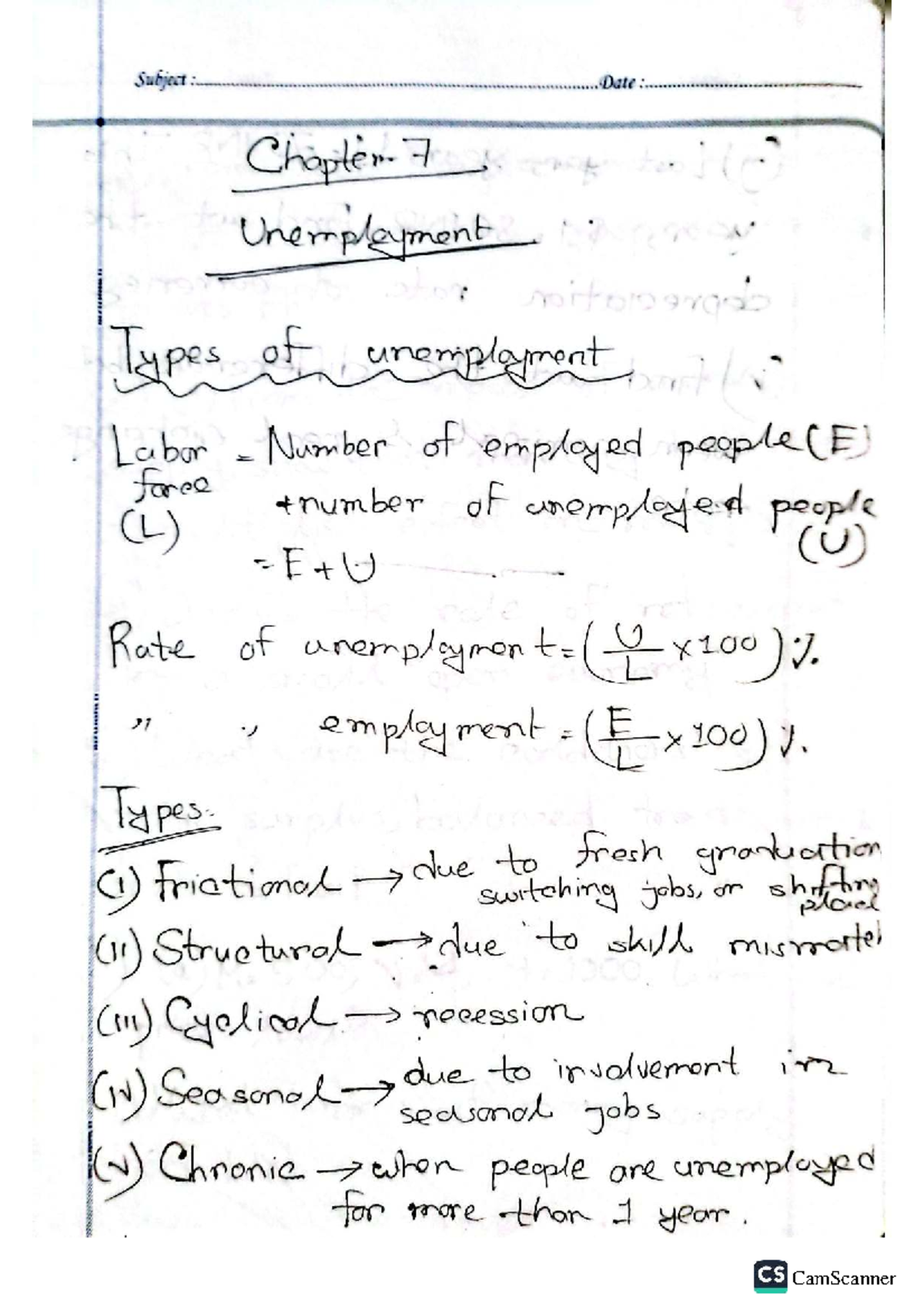 ECOS 67A - Chapter 7: Unemployment Types and Rates Summary - Studocu