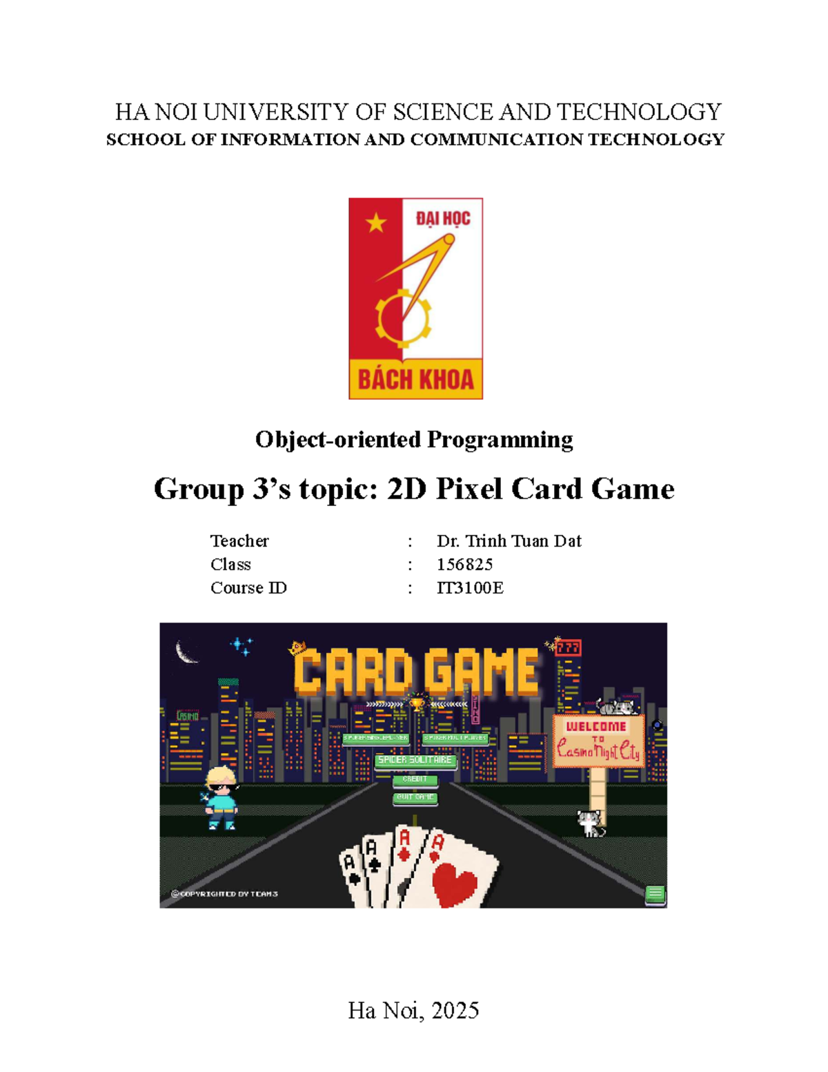 IT3100E Final Project Report: 2D Pixel Card Game Development - Studocu