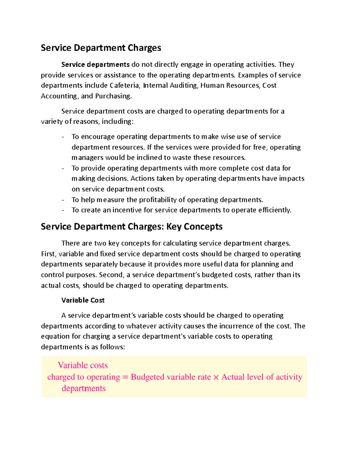 Service Department Charges - chap11 - Service Department Charges ...
