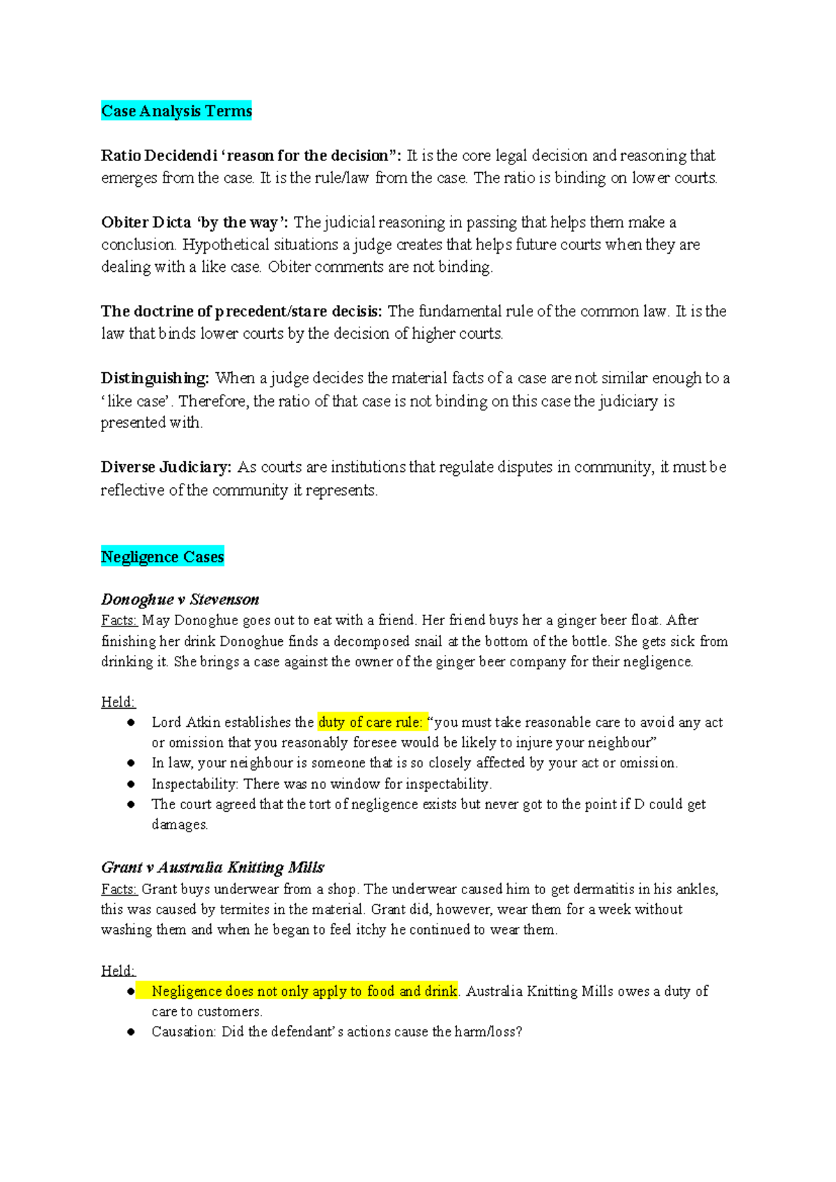 Case Study - Negligence & Privacy Tort Analysis (LAW101) - Studocu
