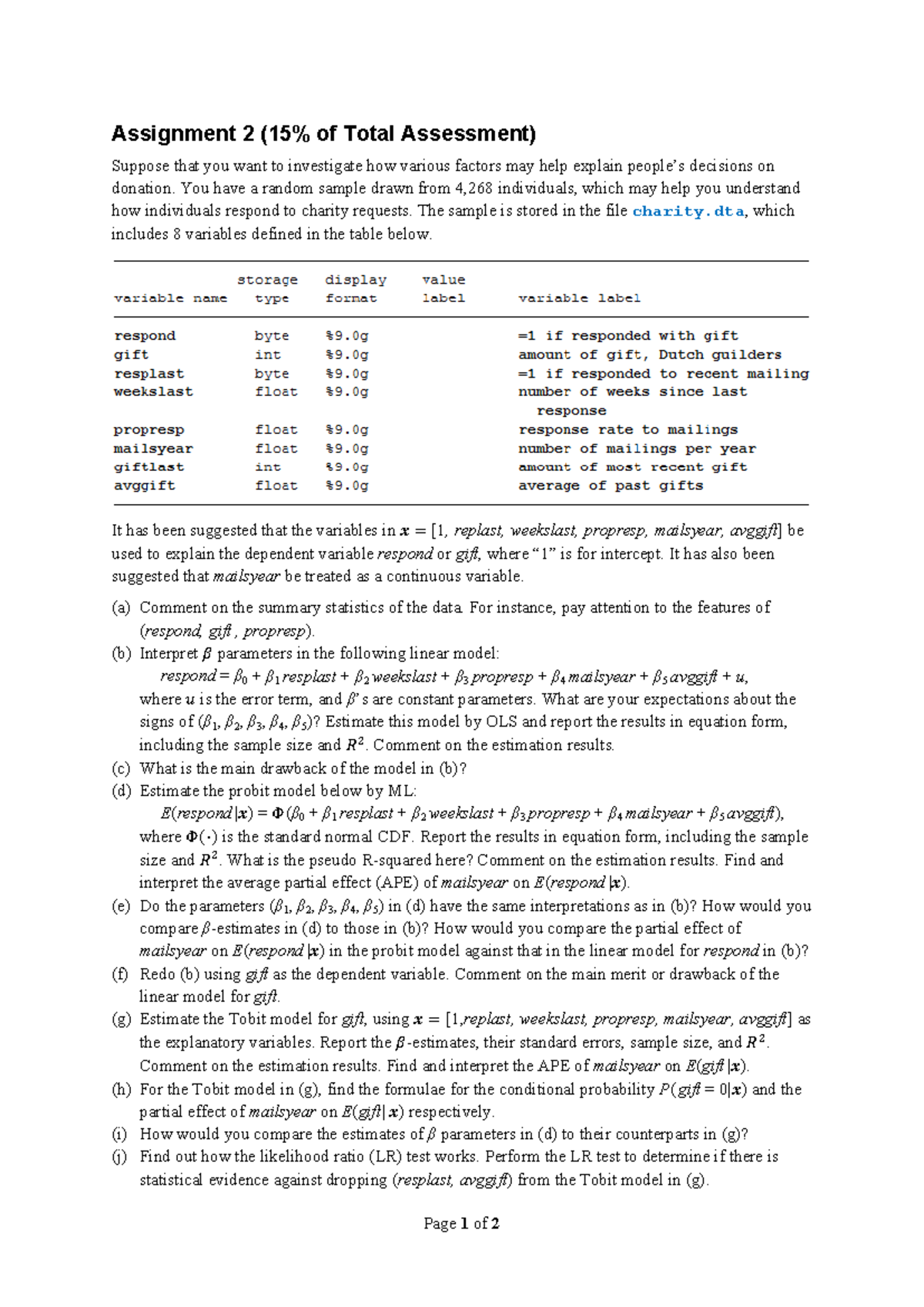 Assignment 2 Question Sheet - 2020T3 Analysis Guide - Studocu
