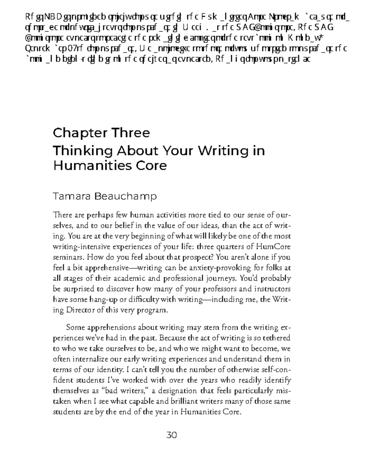 Thinking About Writing in Humanities Core: A Student Guide - Studocu