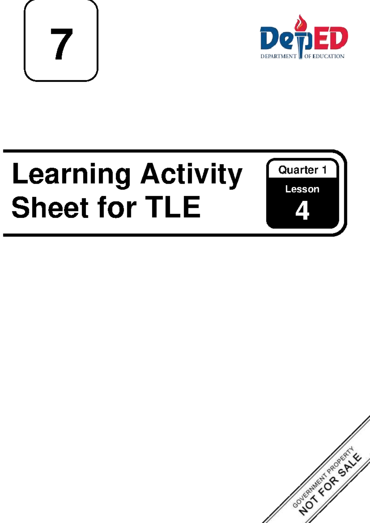 TLE 7 Q1 Lesson 4: Learning Activity Sheet on Auto Table of Contents ...