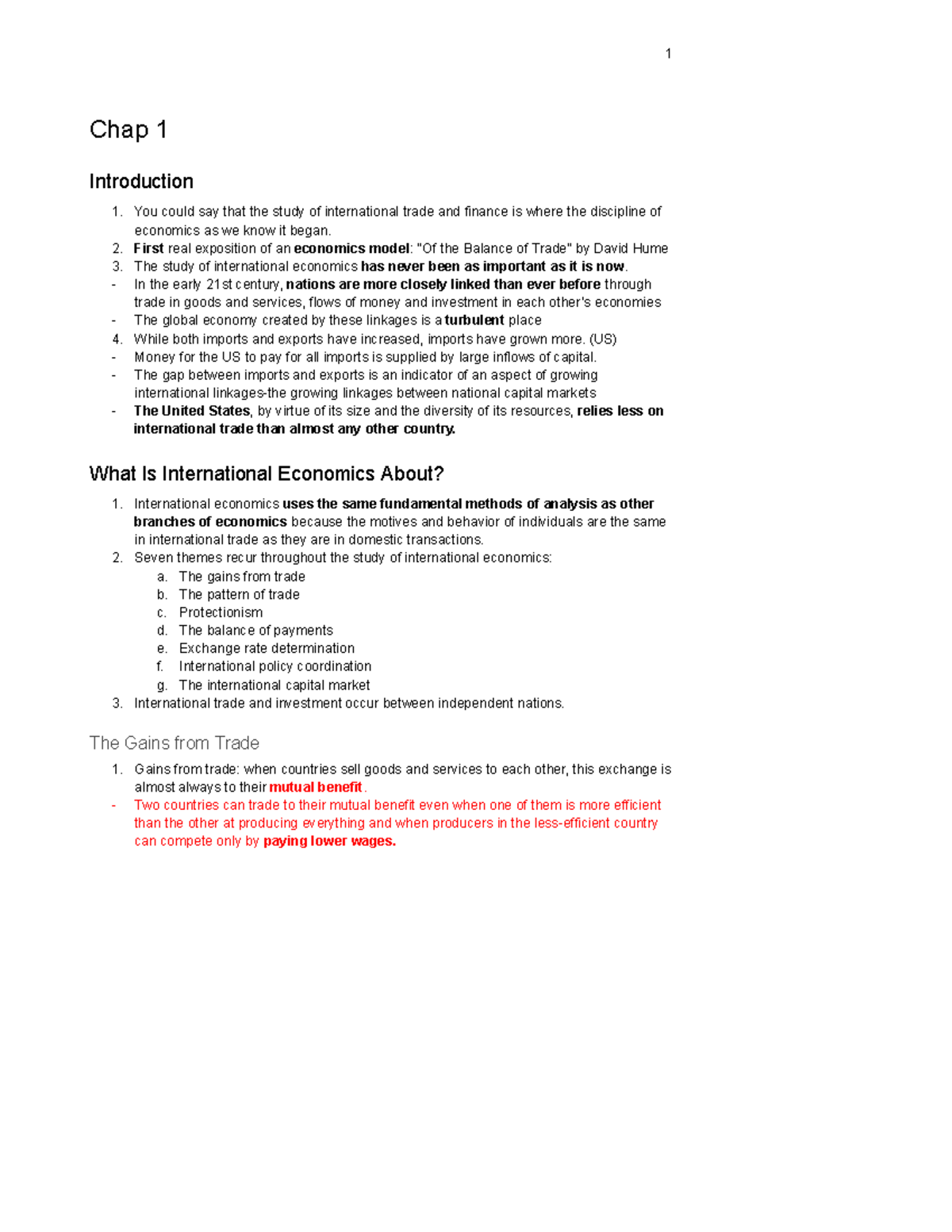 International Economics Chapter 1: Foundations & Key Concepts - Studocu