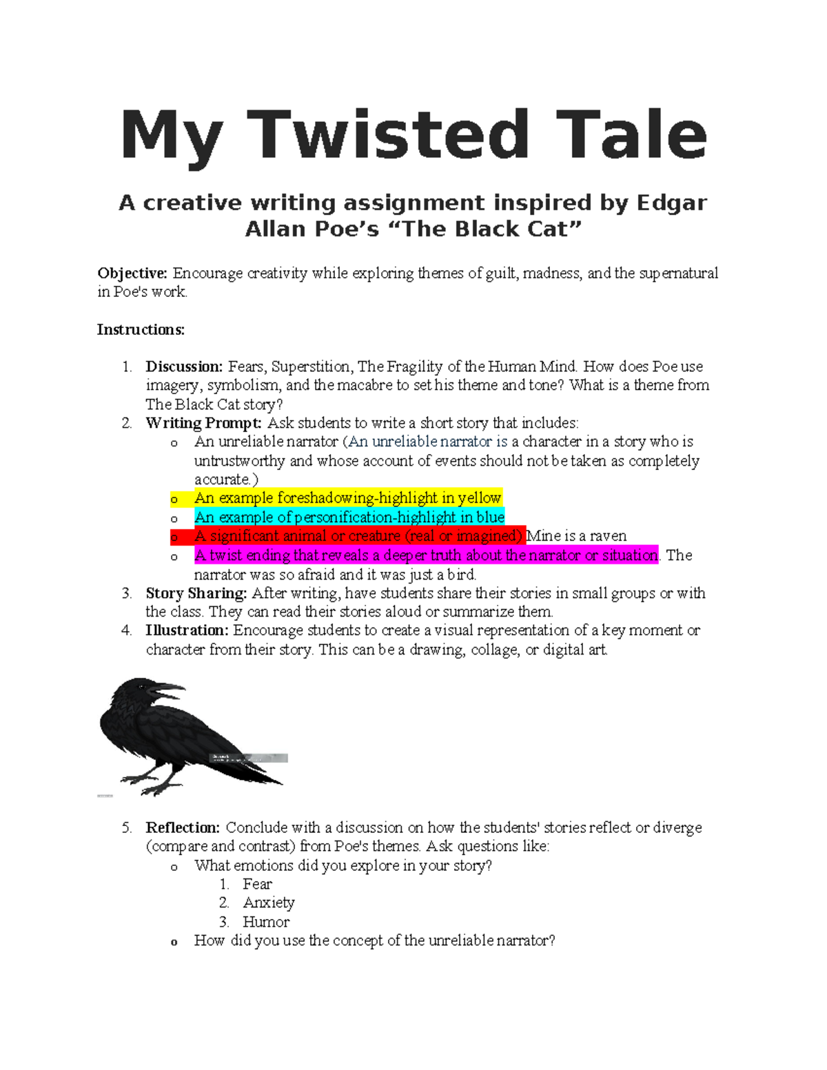 My Twisted Tale - jh hj - My Twisted Tale A creative writing assignment ...