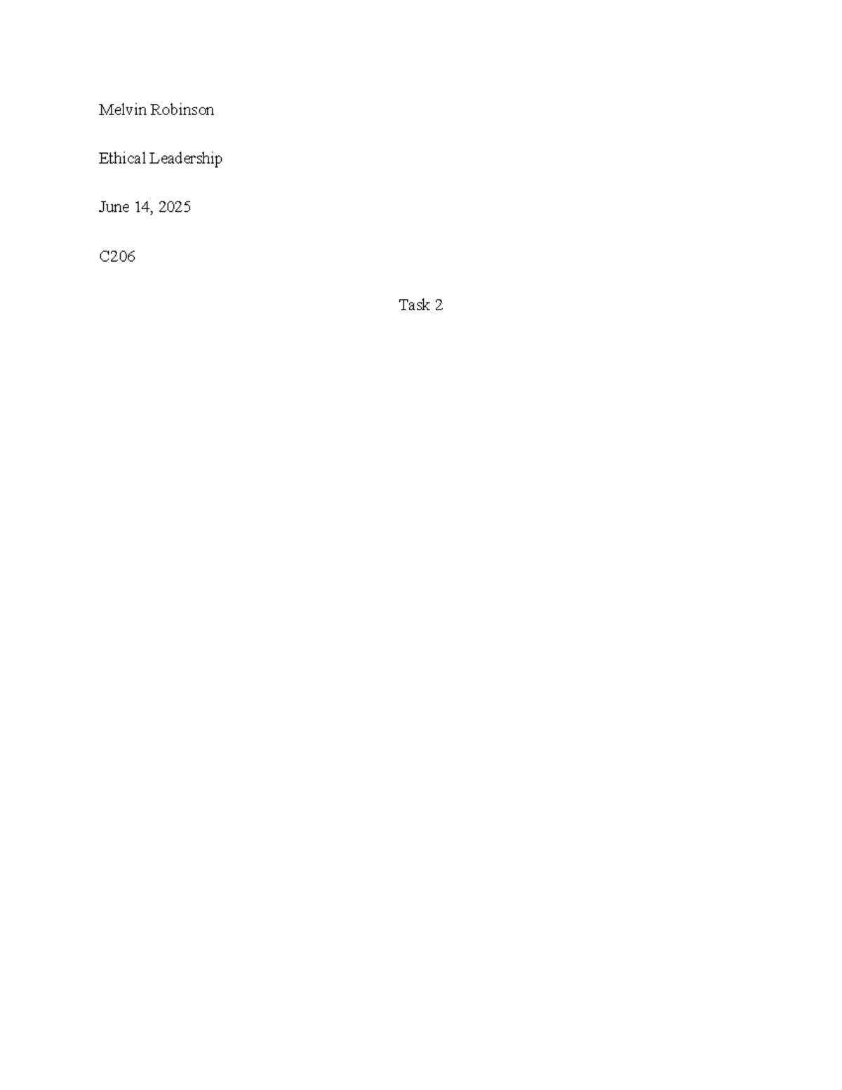 C206 Task 2 - Corporate Social Responsibility and Ethical Leadership ...