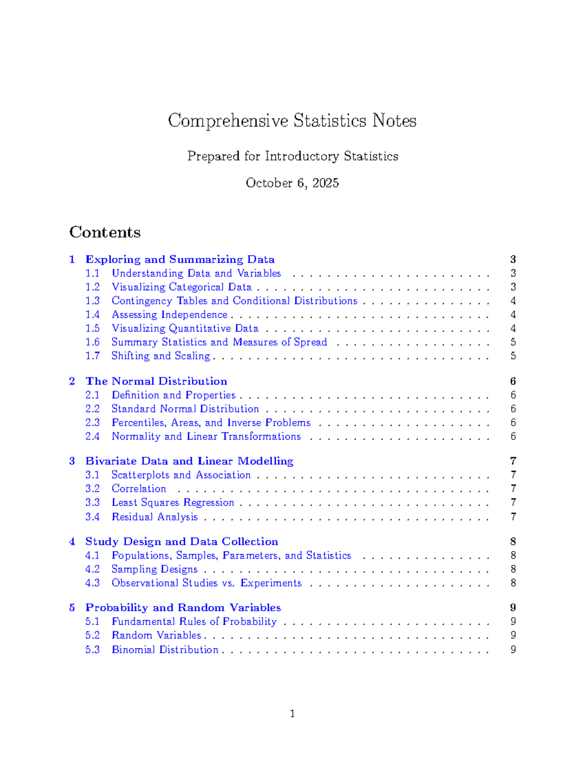 Comprehensive Notes for Stats 200: Introductory Statistics - Studocu
