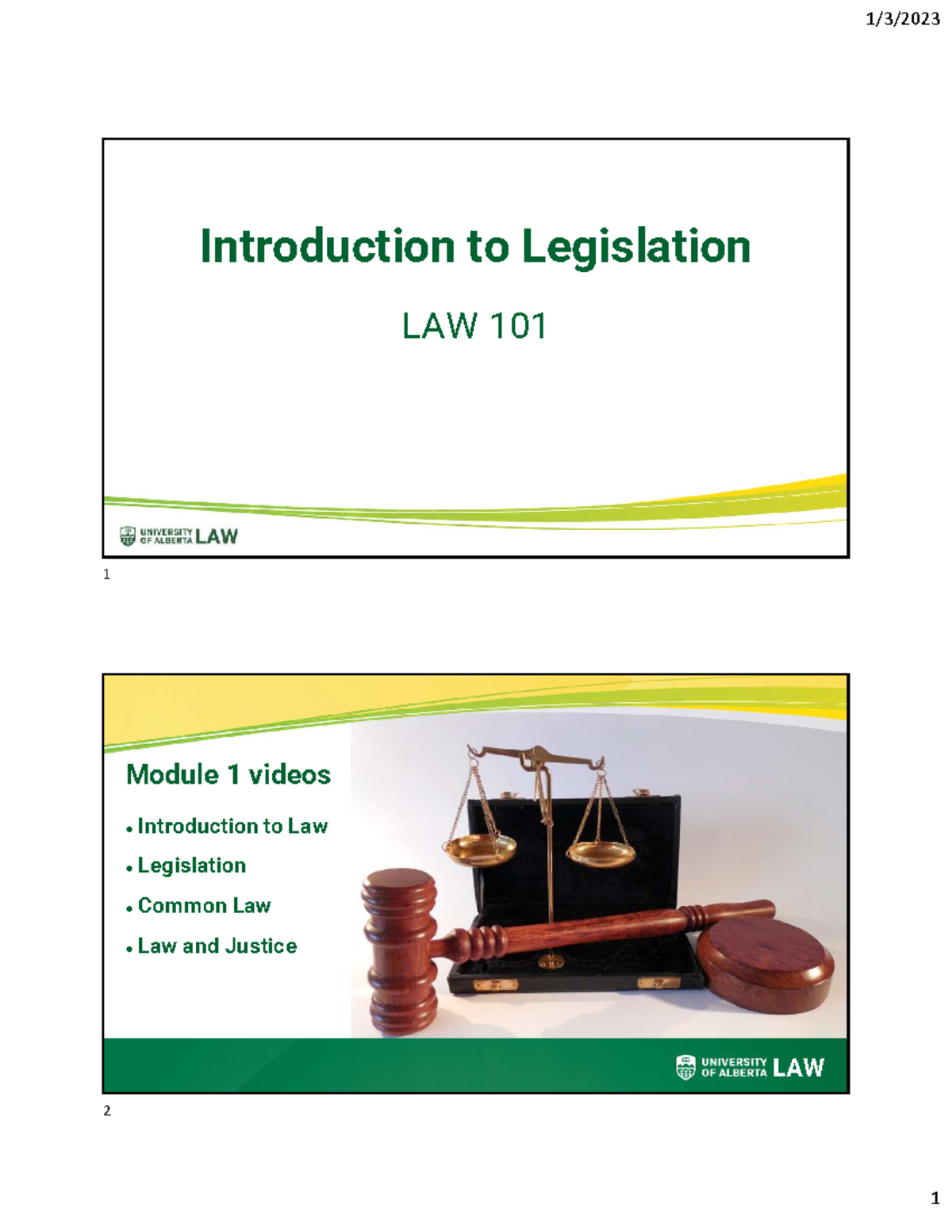 Legislation Overview and Key Concepts - LAW 101 Notes - Studocu