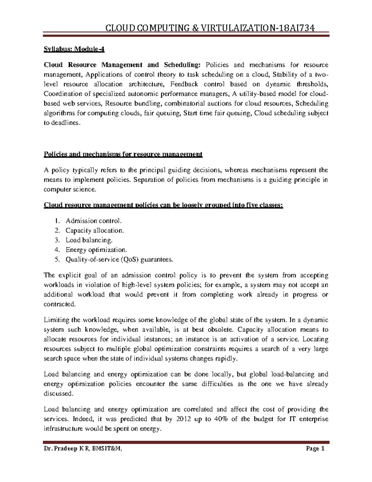 Cloud Computing & Virtualization: Module 4 Resource Management Notes ...