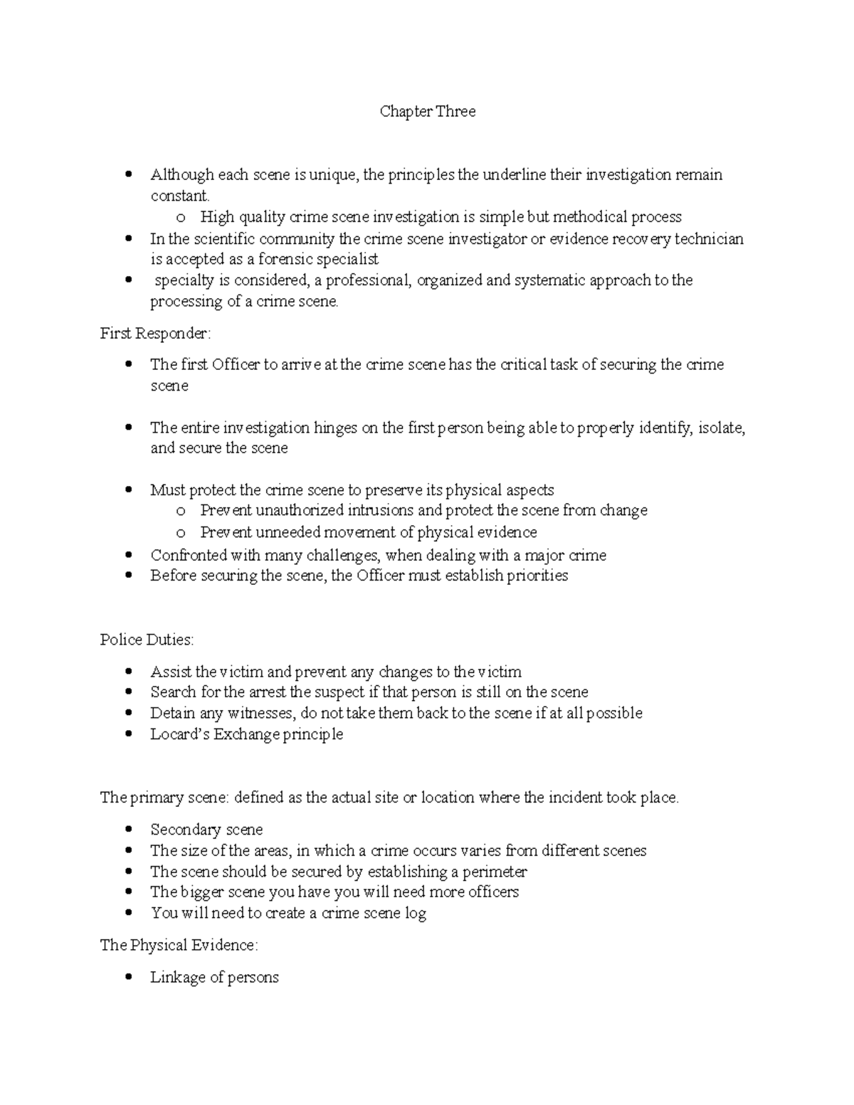Chapter Three Notes (Lab) - Chapter Three Although each scene is unique ...