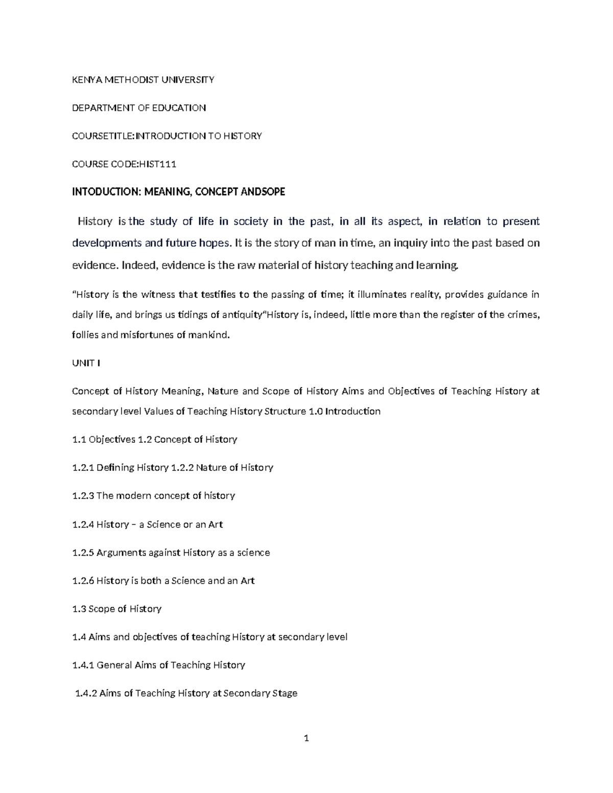 HIST 111 Final Exam Study Notes: Introduction to History Concepts - Studocu