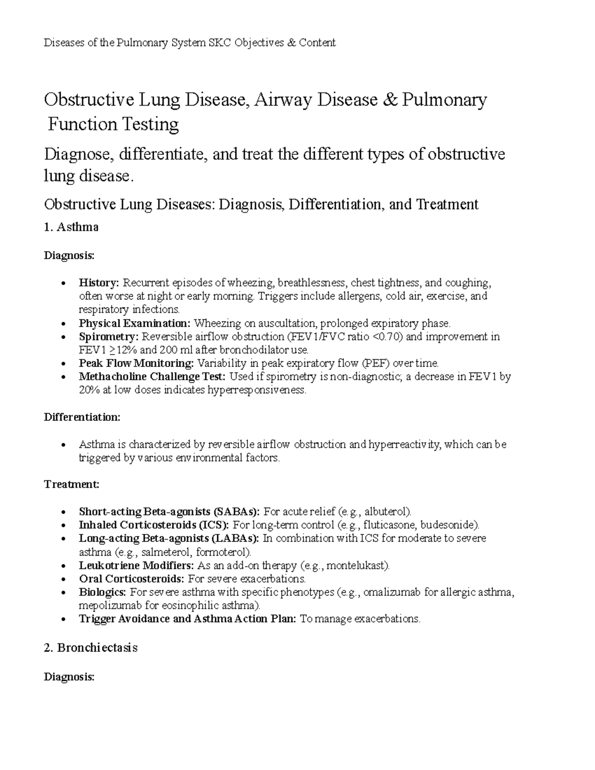 Diseases of the Pulmonary System: Assessment, Diagnosis, and Treatment ...