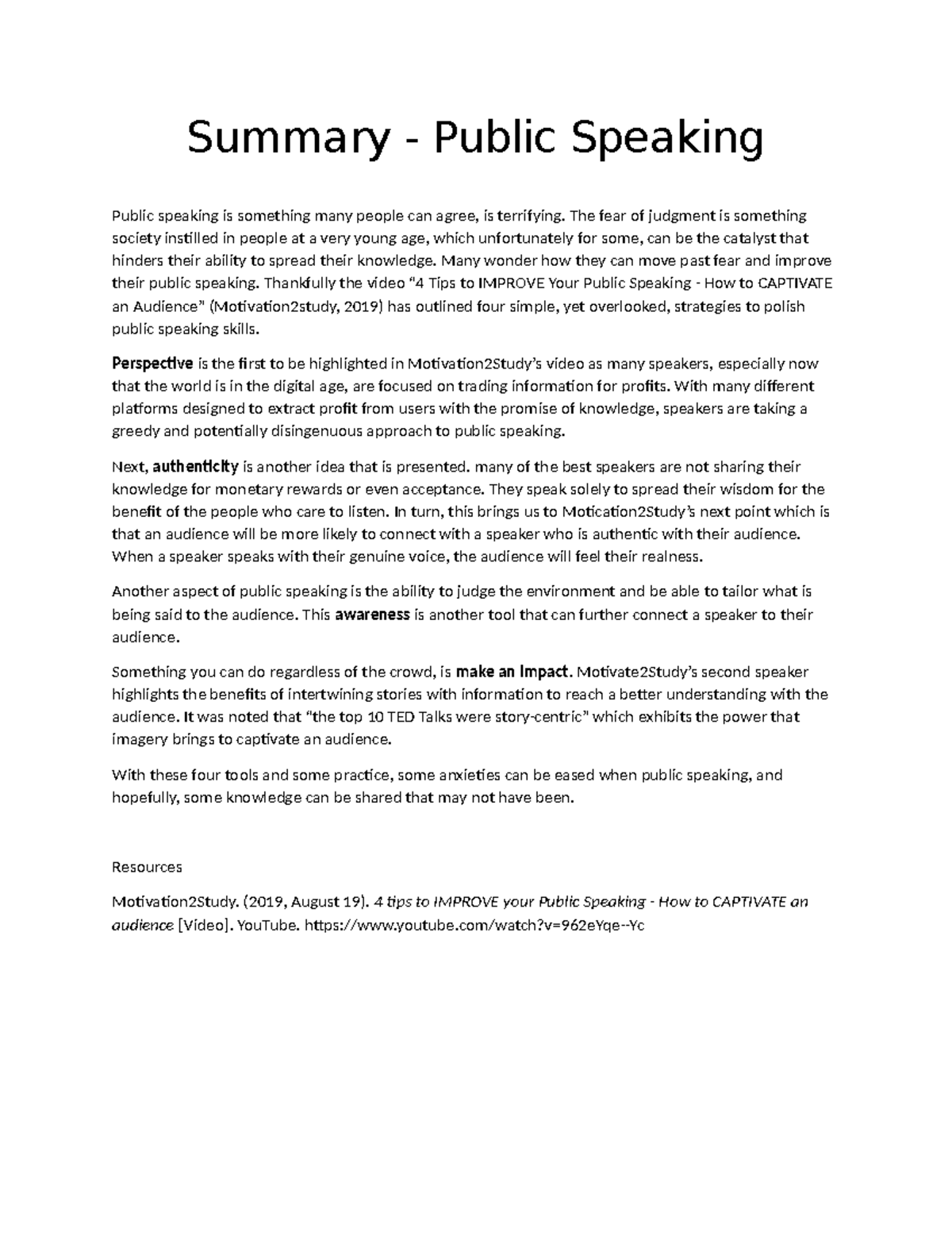 COMM 101: Strategies to Enhance Public Speaking Skills - Studocu