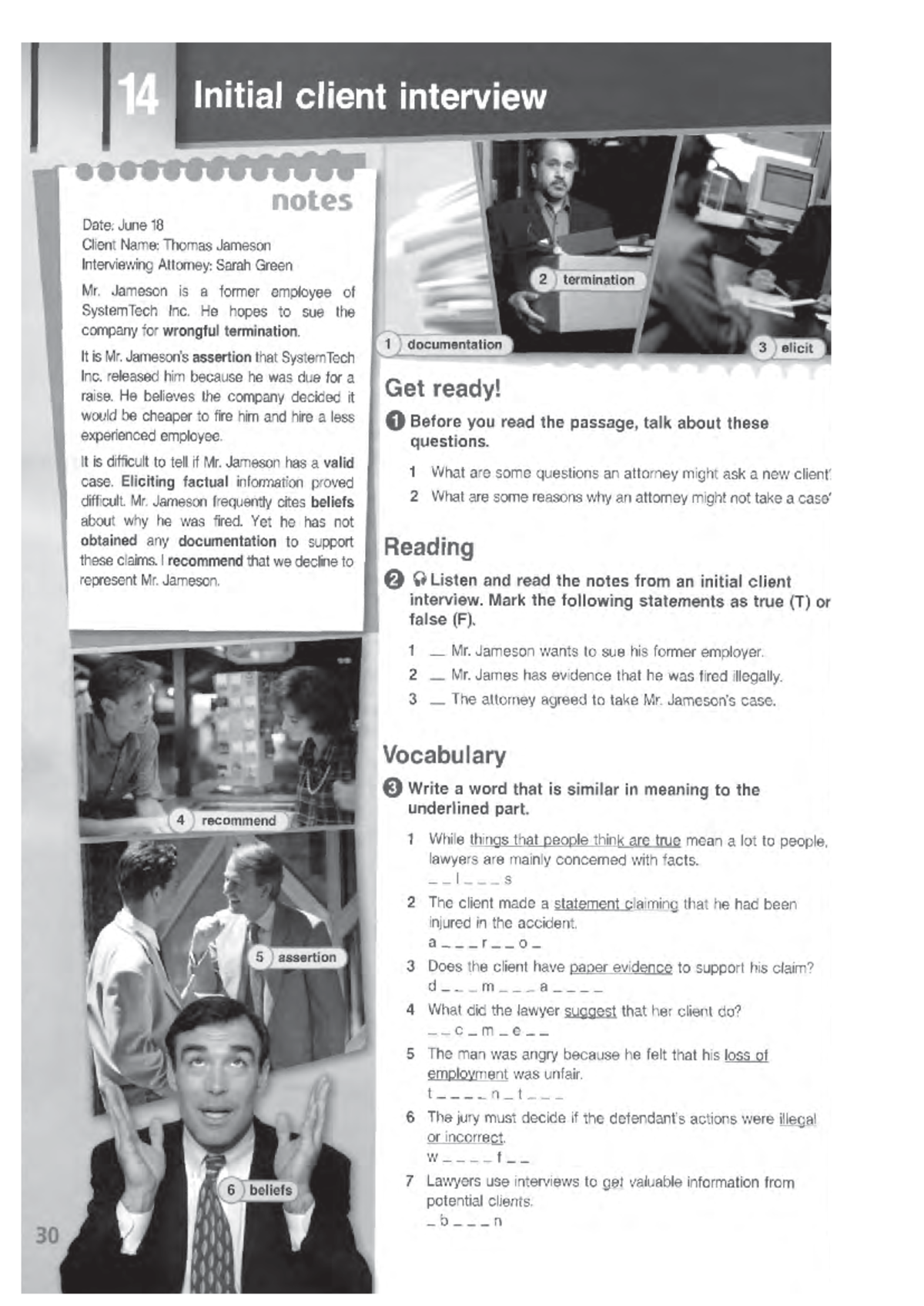 Unit 6 - Legal Career: Part 4 - Initial Client Interview Guide - Studocu