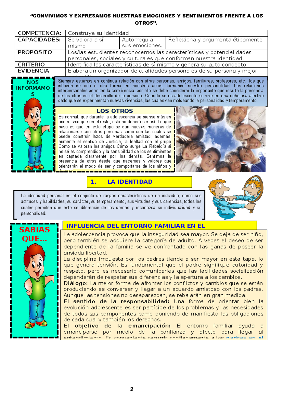 Actividad 3 DPCC 1° Unidad 1 EDV - “CONVIVIMOS Y EXPRESAMOS NUESTRAS ...