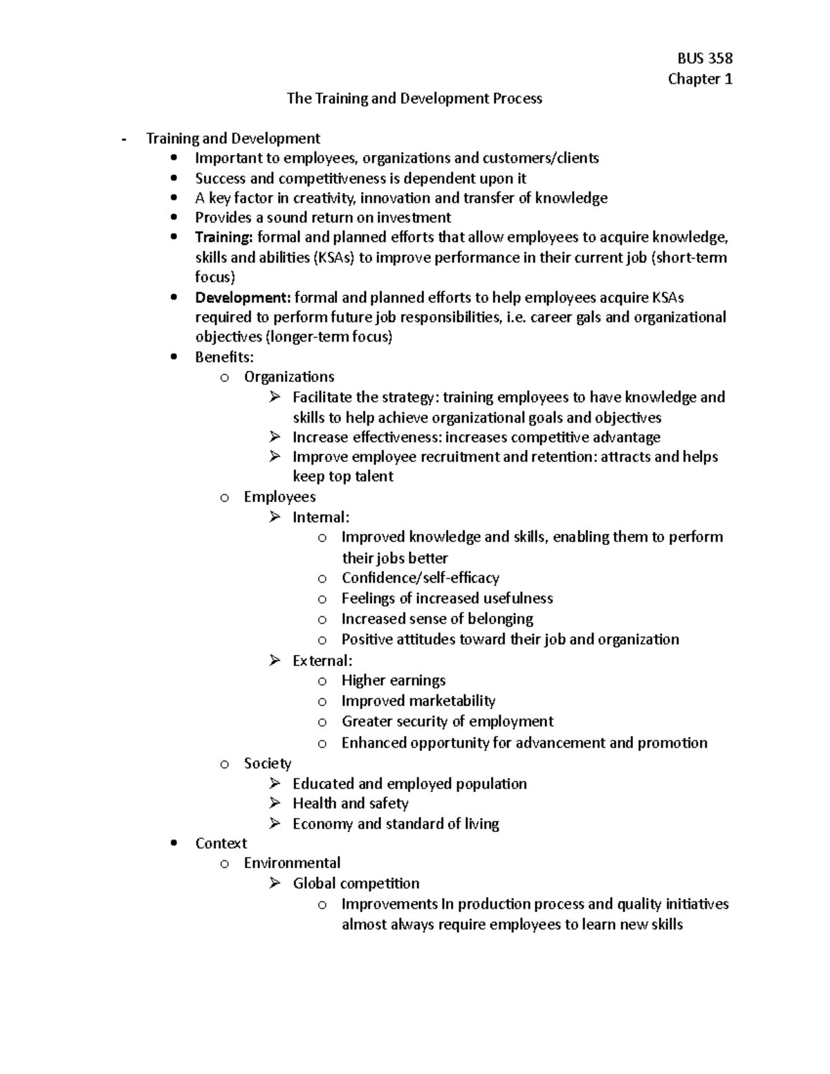 Chapter 1 - Summary Managing Performance Through Training and ...