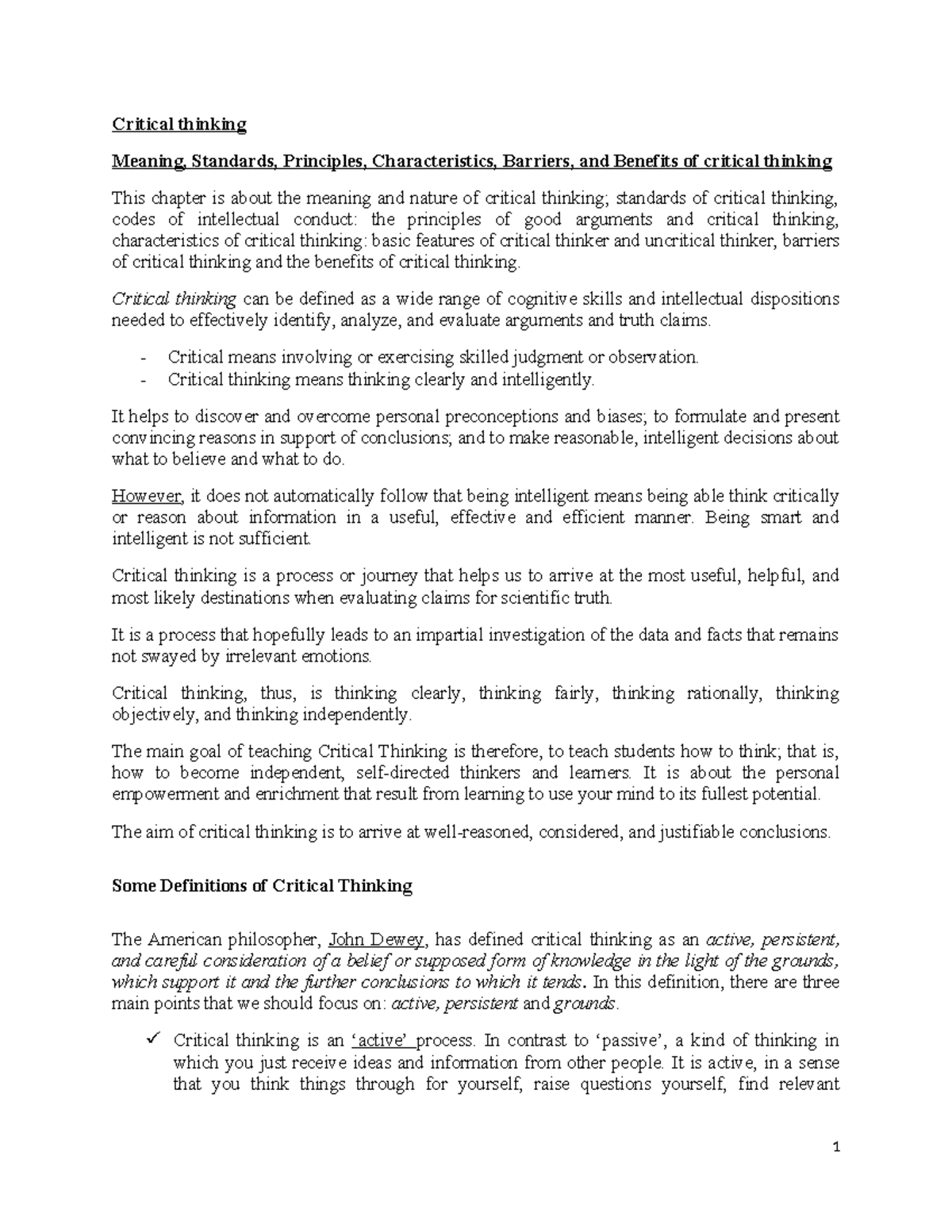 Chapter 4 - Understanding Critical Thinking: Concepts and Principles ...