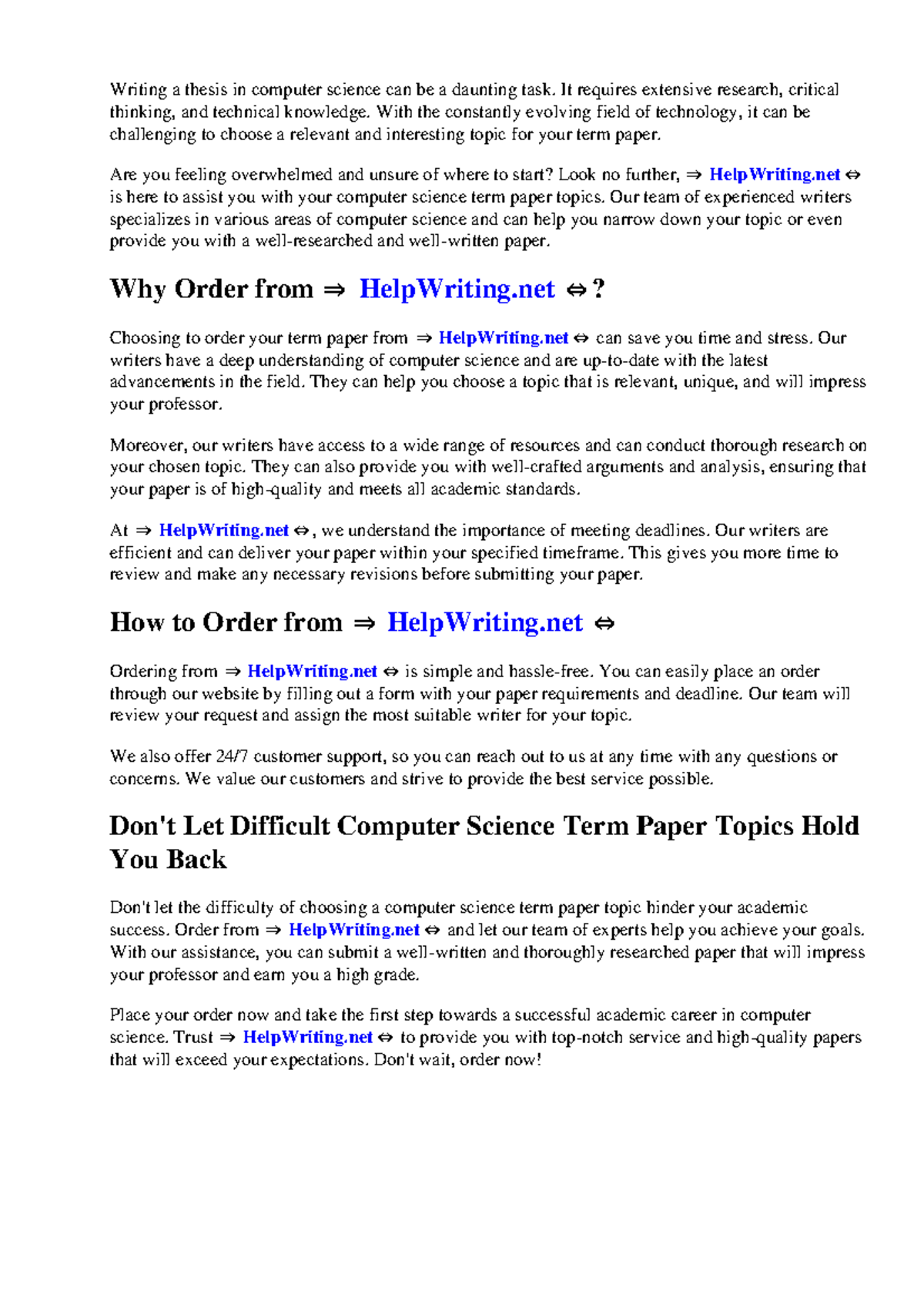 Computer science term paper topics - Writing a thesis in computer ...
